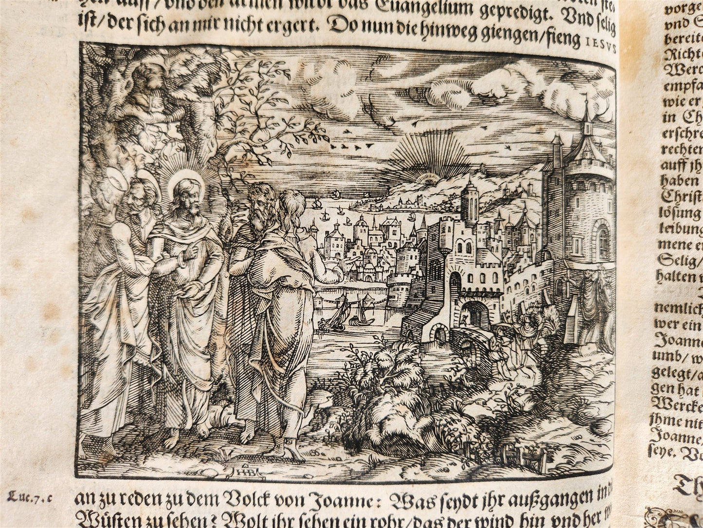 1577 BIBLE COMMENTARIES by J. Feucht ILLUSTRATED antique 16th century FOLIO