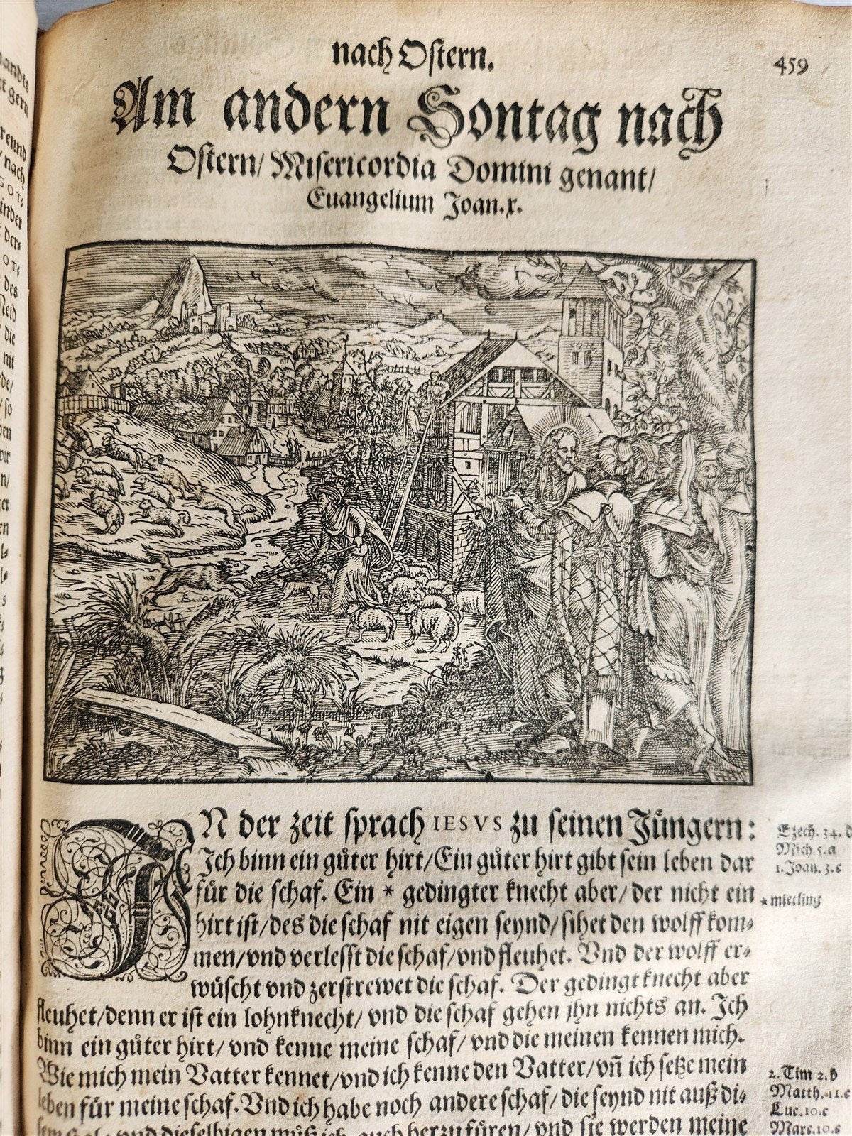 1577 BIBLE COMMENTARIES by J. Feucht ILLUSTRATED antique 16th century FOLIO