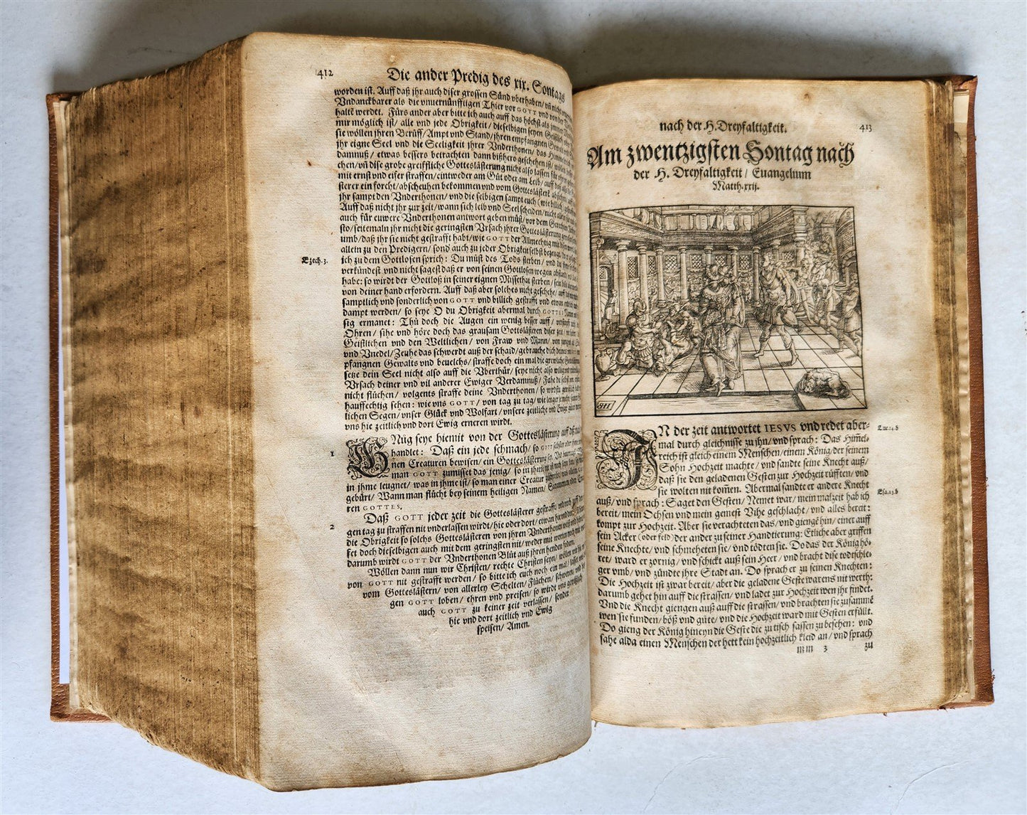 1577 BIBLE COMMENTARIES by J. Feucht ILLUSTRATED antique 16th century FOLIO