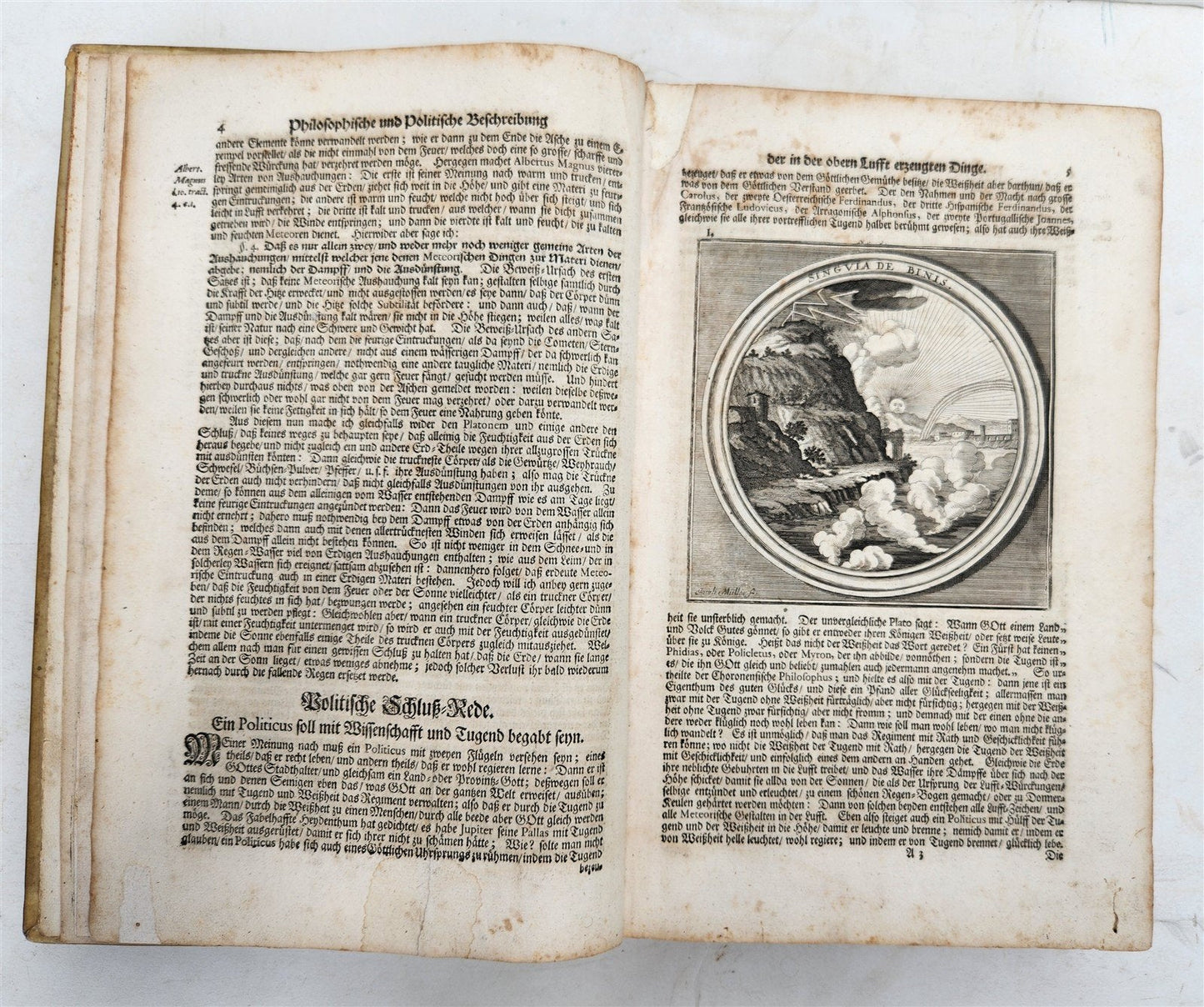 1712 METEOROLOGIA illustrated w/ 83 ENGRAVINGS antique in GERMAN VELLUM FOLIO