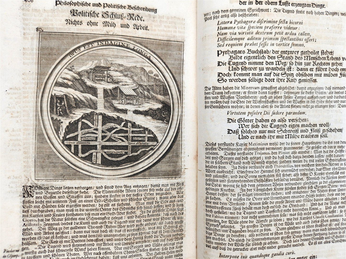 1712 METEOROLOGIA illustrated w/ 83 ENGRAVINGS antique in GERMAN VELLUM FOLIO