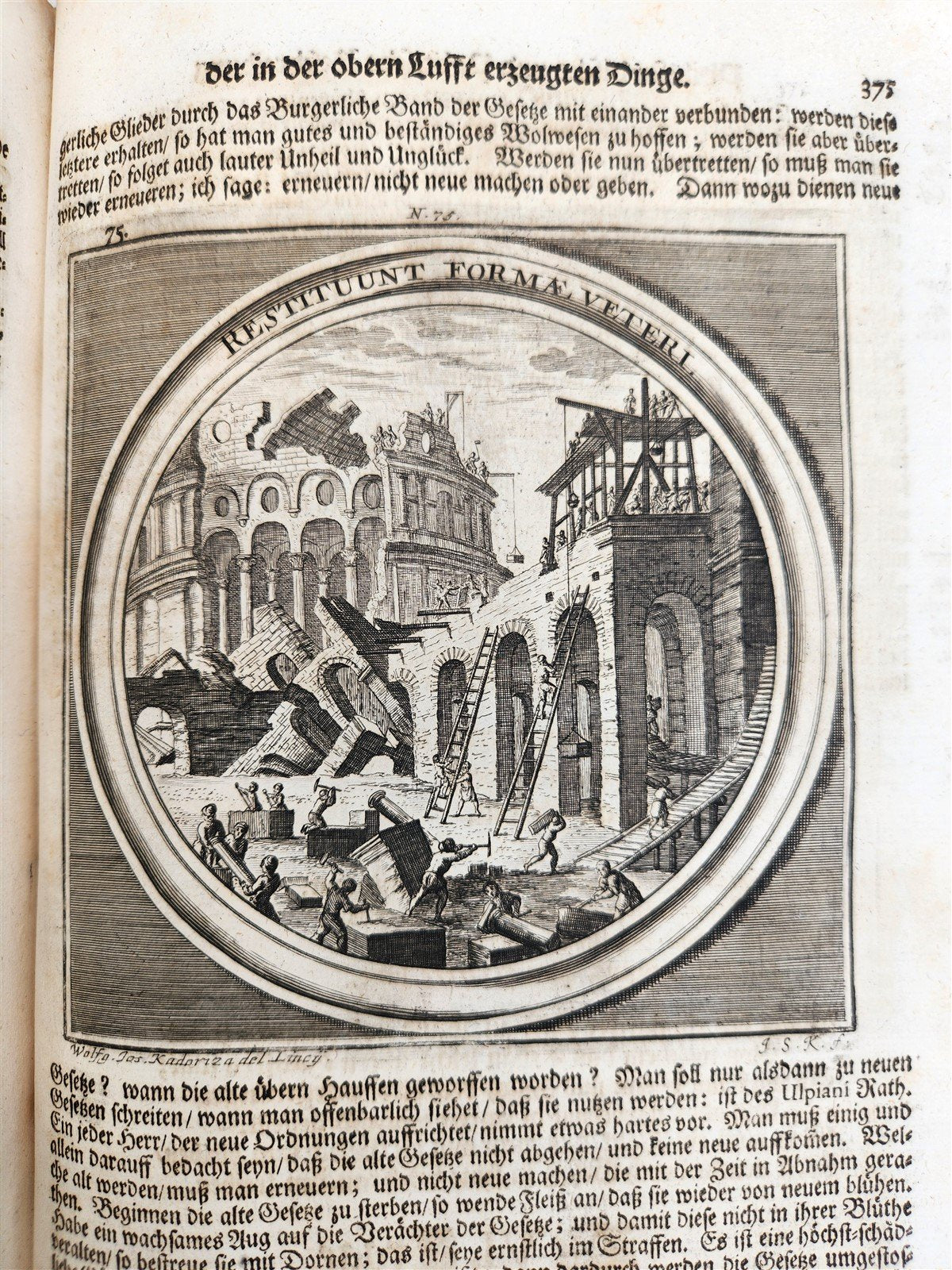 1712 METEOROLOGIA illustrated w/ 83 ENGRAVINGS antique in GERMAN VELLUM FOLIO