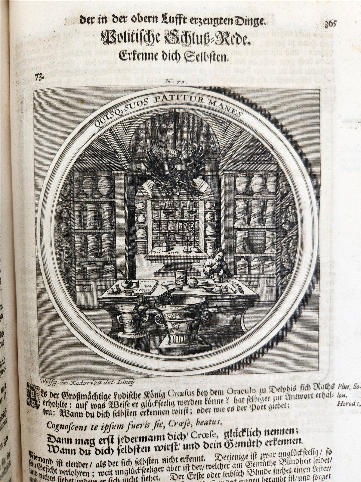 1712 METEOROLOGIA illustrated w/ 83 ENGRAVINGS antique in GERMAN VELLUM FOLIO