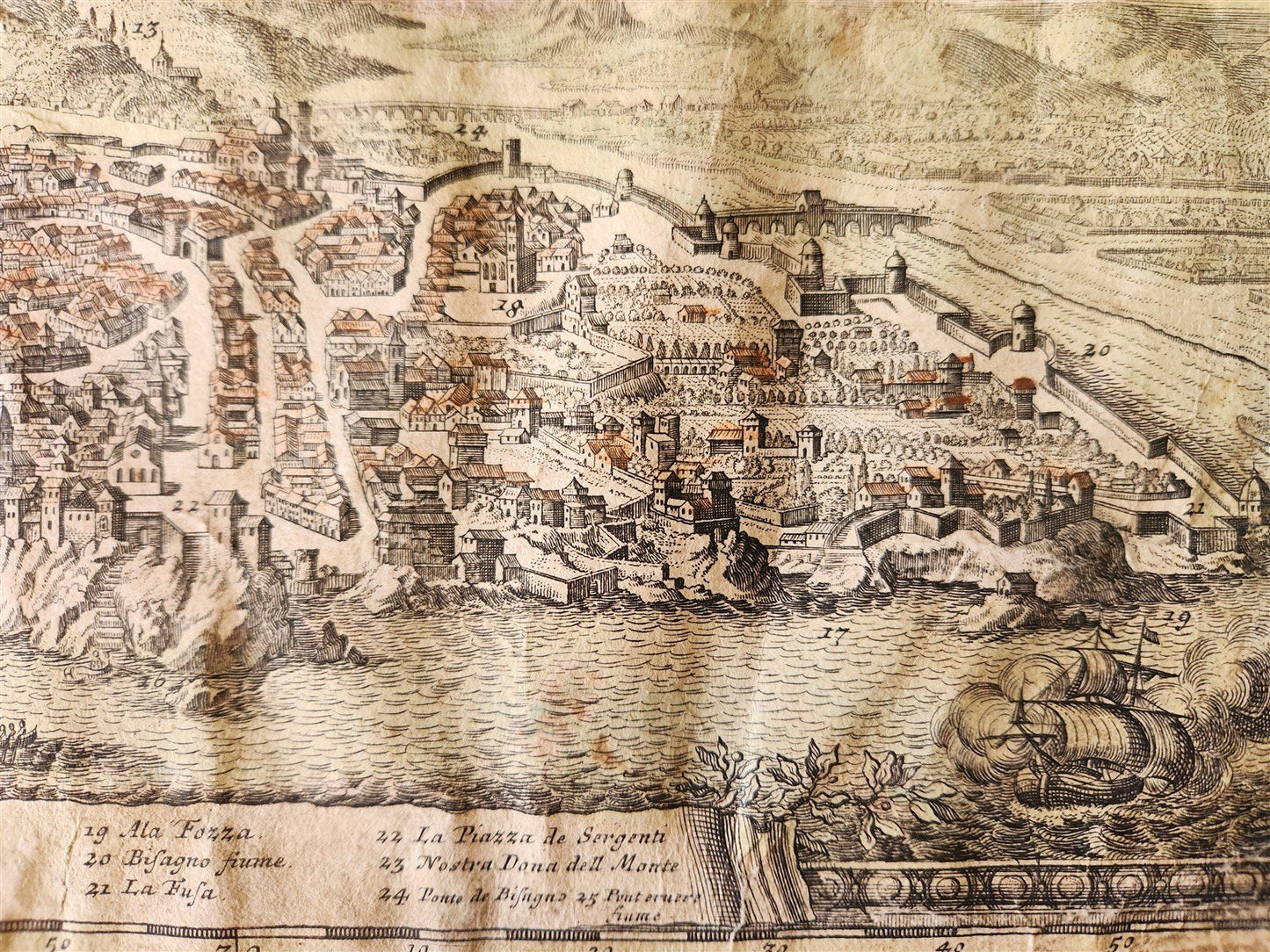 1700s GENOA ITALY antique MAP Status Republica Genuesis by J. HOMANN rare