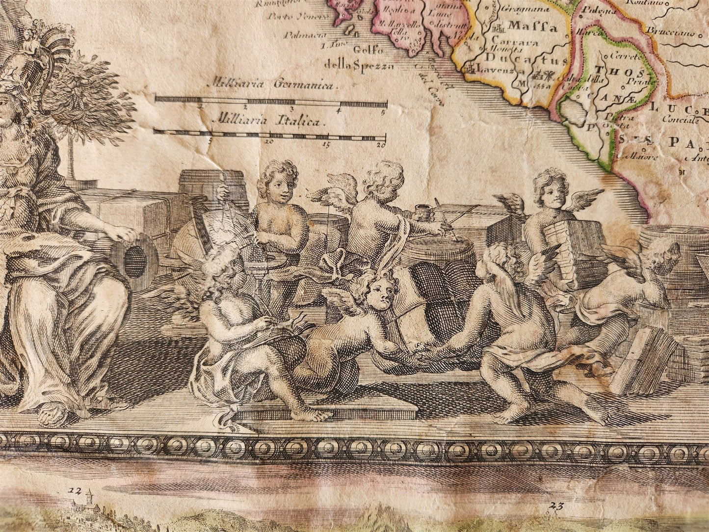 1700s GENOA ITALY antique MAP Status Republica Genuesis by J. HOMANN rare