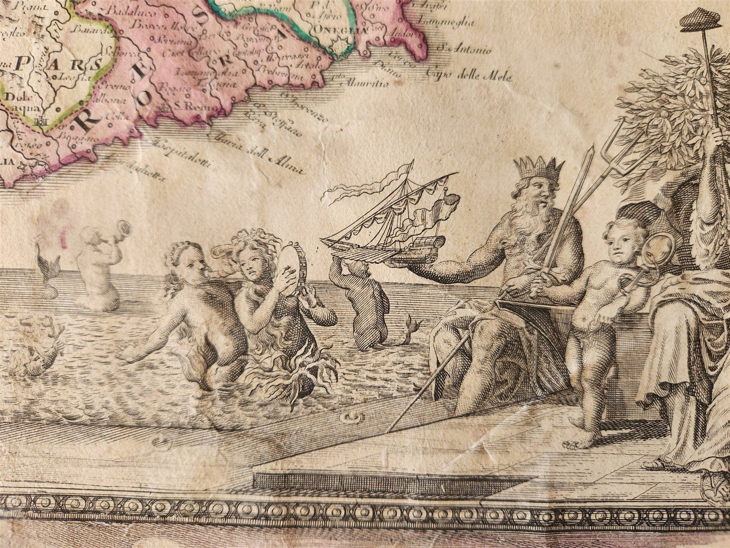 1700s GENOA ITALY antique MAP Status Republica Genuesis by J. HOMANN rare