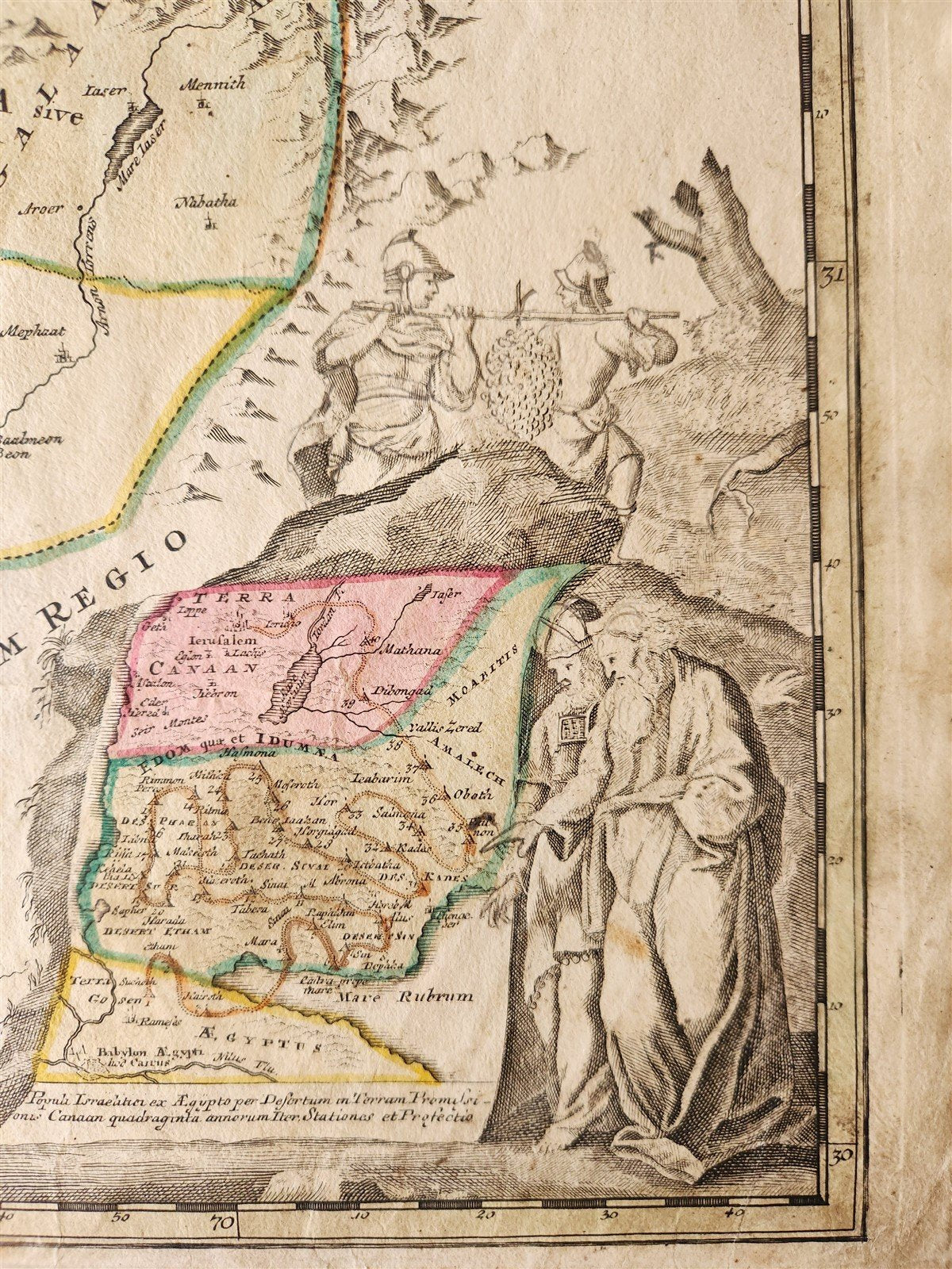 1710 PALESTINE antique MAP by J. HOMANN rare Judaea seu Palaestina