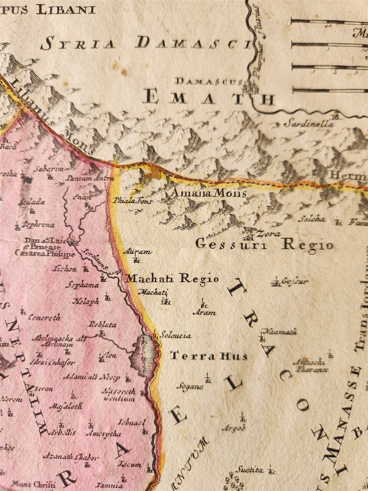 1710 PALESTINE antique MAP by J. HOMANN rare Judaea seu Palaestina