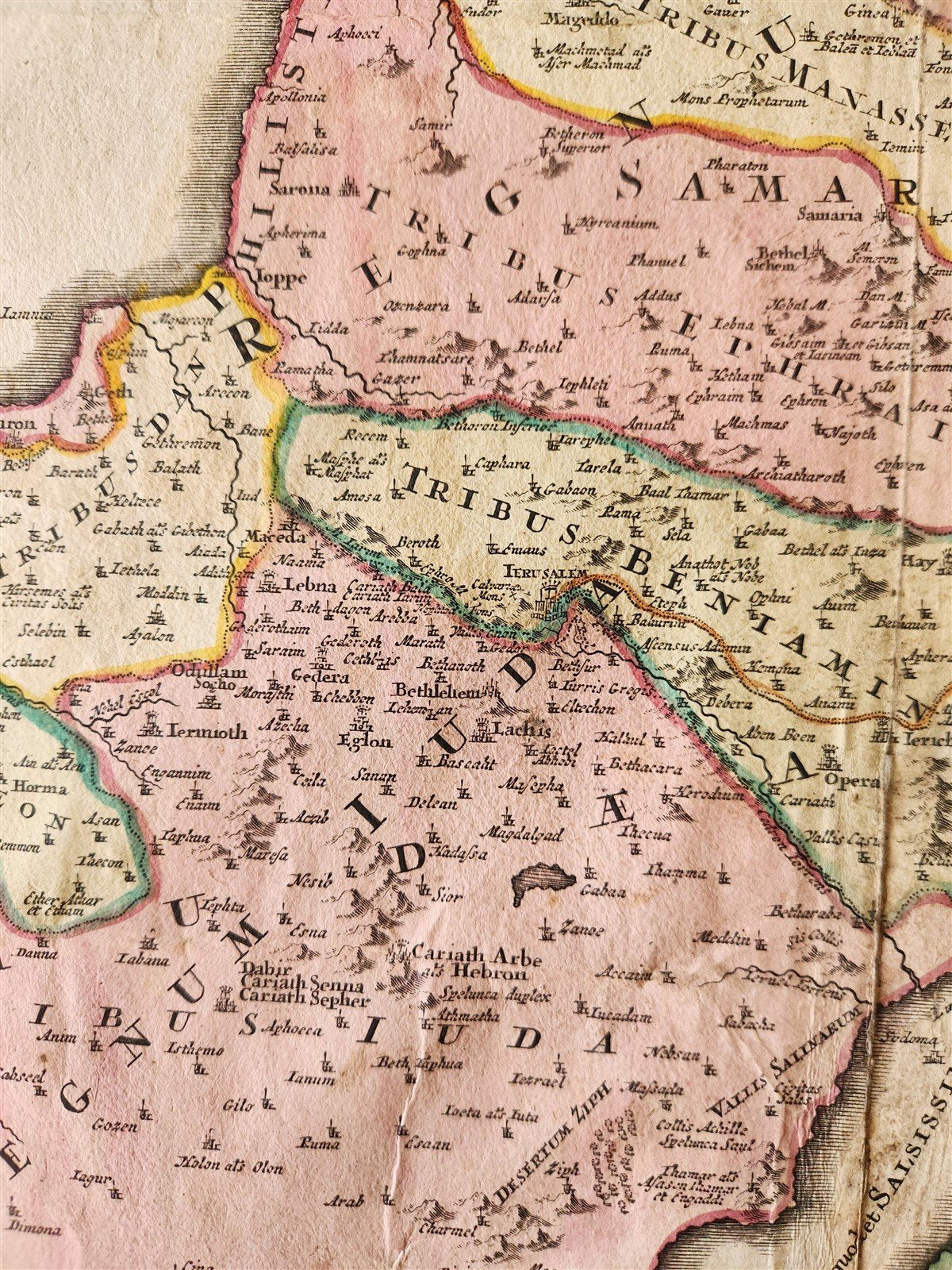 1710 PALESTINE antique MAP by J. HOMANN rare Judaea seu Palaestina