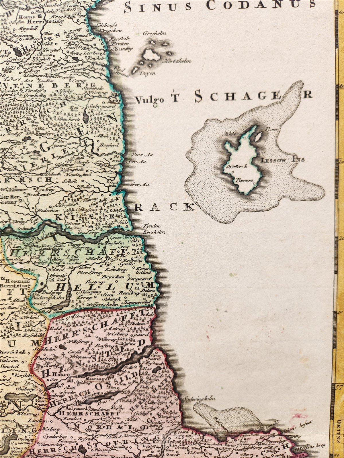 1710 DENMARK antique MAP IUTIAE Tabula Generalis by JOHANN HOMANN