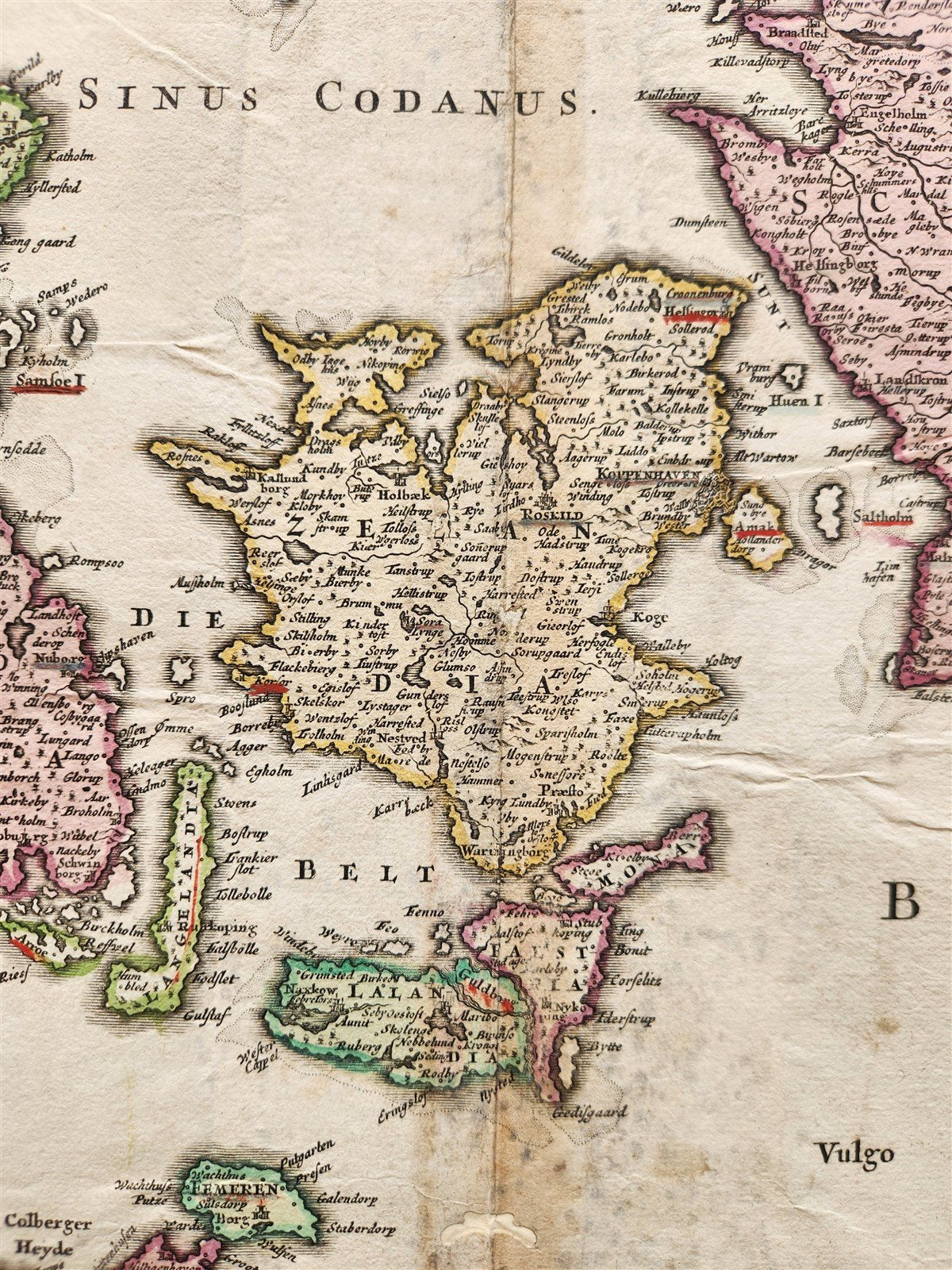 1730 DENMARK antique MAP REGNI DANIAE by JOHANN HOMANN AUTHENTIC