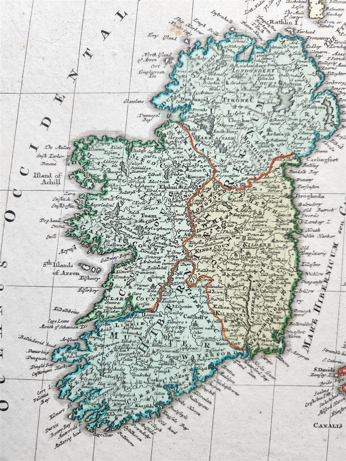 1711 GREAT BRITAIN antique MAP w/ SCOTLAND & IRELAND by JOHANN HOMANN AUTHENTIC