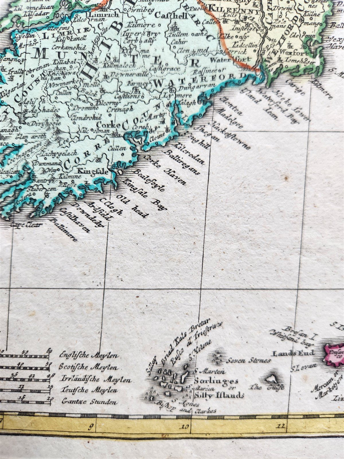 1711 GREAT BRITAIN antique MAP w/ SCOTLAND & IRELAND by JOHANN HOMANN AUTHENTIC