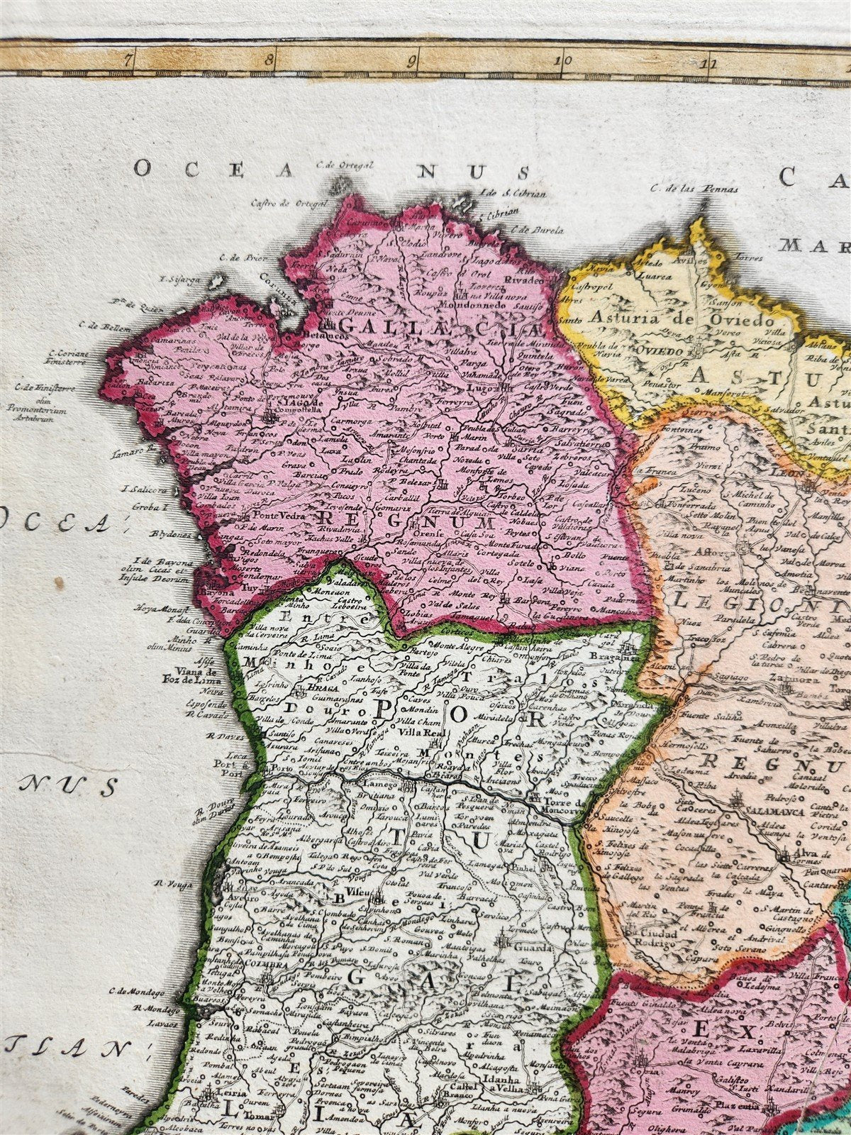 1730 SPAIN & PORTUGAL antique MAP REGNORUM HISPANIAE et PORTUGALLIAE by HOMANN
