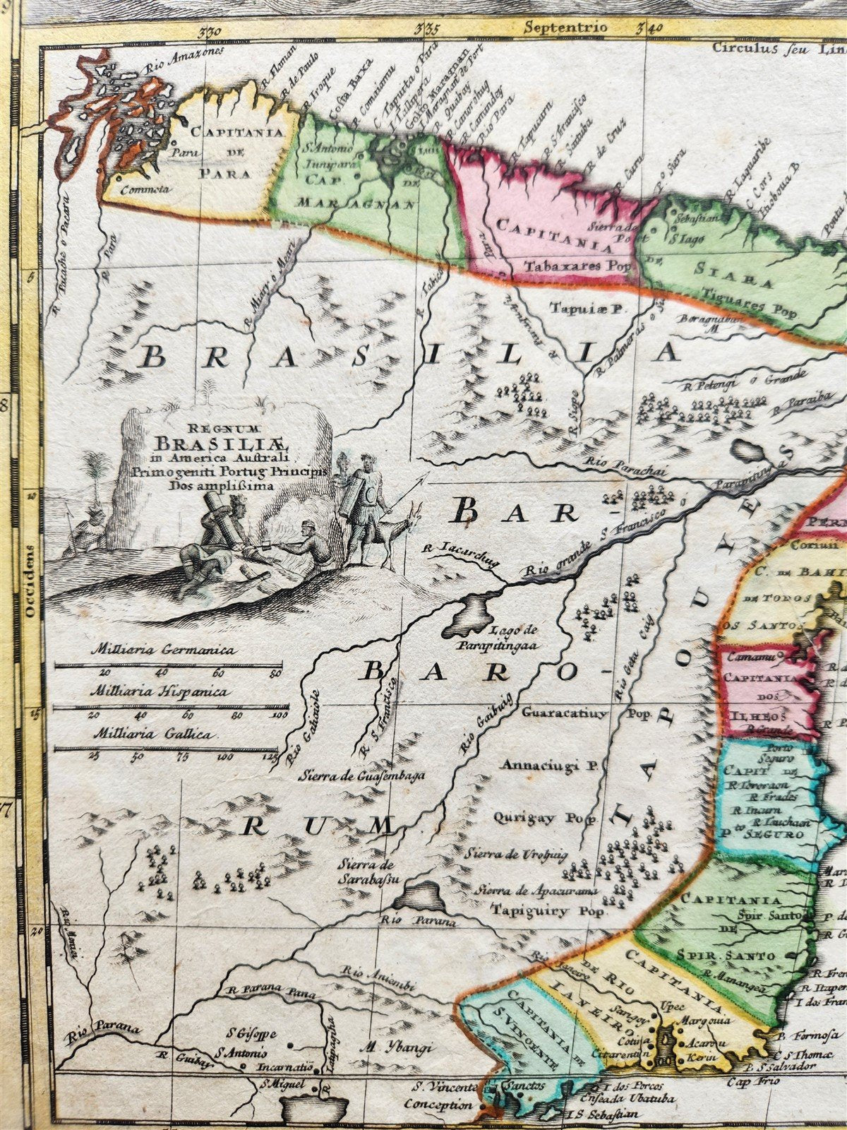 1720 PORTUGAL & BRAZIL antique MAP PORTUGALLIAE et ALGARBIAE by HOMANN