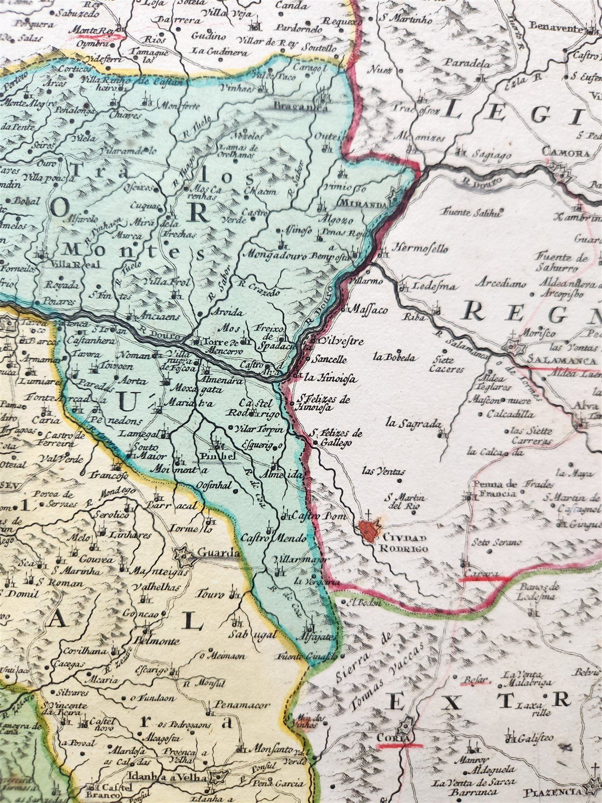 1720 PORTUGAL & BRAZIL antique MAP PORTUGALLIAE et ALGARBIAE by HOMANN