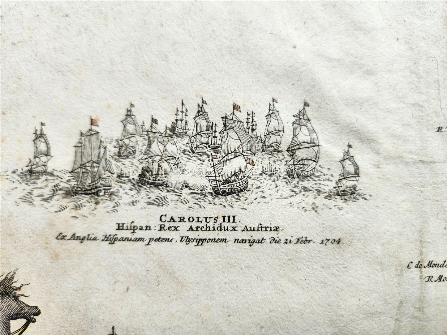 1720 PORTUGAL & BRAZIL antique MAP PORTUGALLIAE et ALGARBIAE by HOMANN