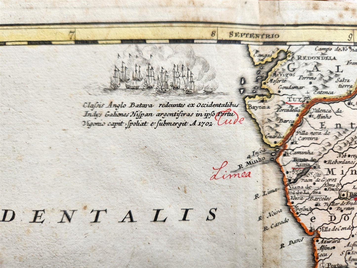 1720 PORTUGAL & BRAZIL antique MAP PORTUGALLIAE et ALGARBIAE by HOMANN