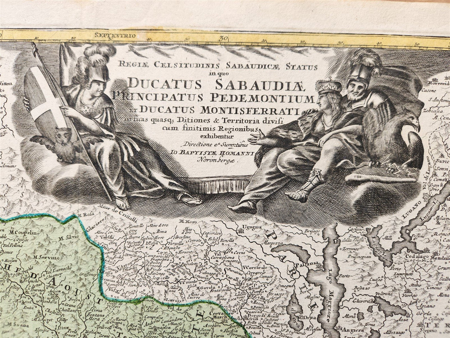 1720 ITALY antique MAP Savoy and Piedmont regions by JOHANN HOMANN AUTHENTIC