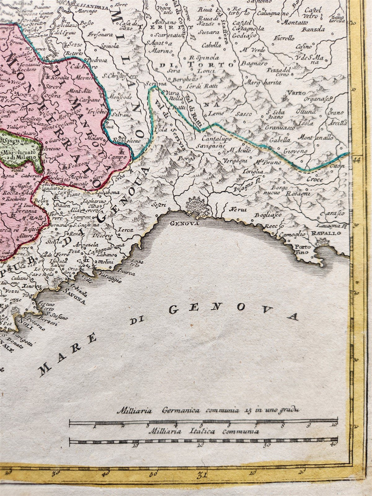 1720 ITALY antique MAP Savoy and Piedmont regions by JOHANN HOMANN AUTHENTIC