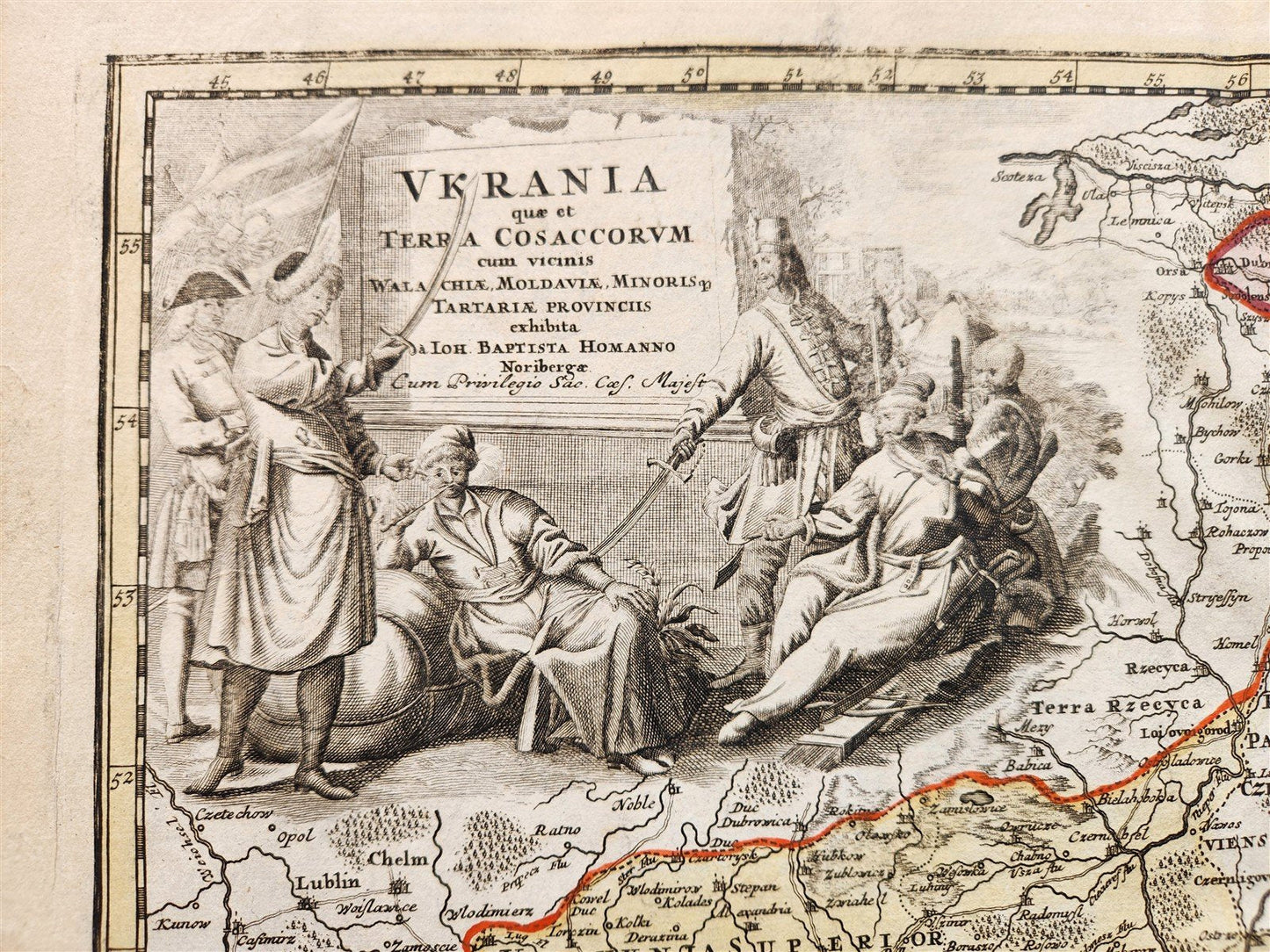 1720 UKRAINE antique MAP Ukrania Terra Cosaccorum Walachiae Moldoviae J. HOMANN