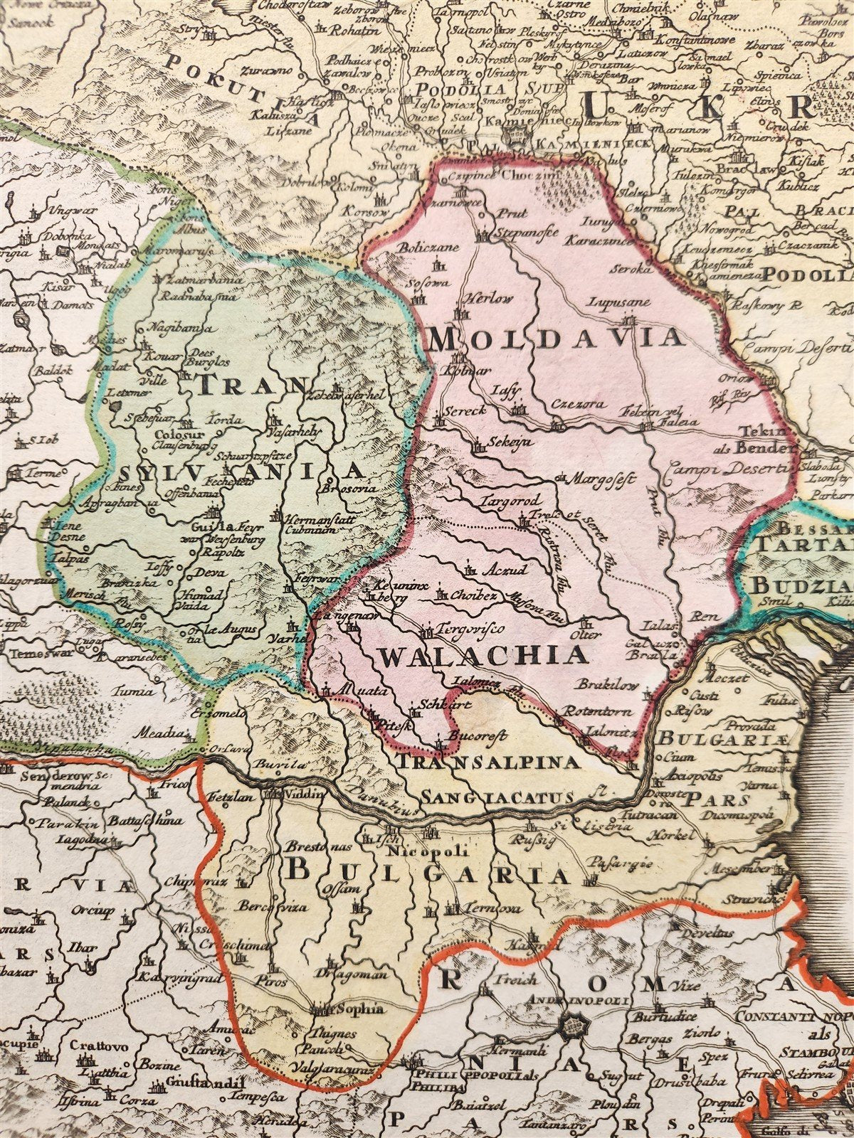 1720 UKRAINE antique MAP Ukrania Terra Cosaccorum Walachiae Moldoviae J. HOMANN