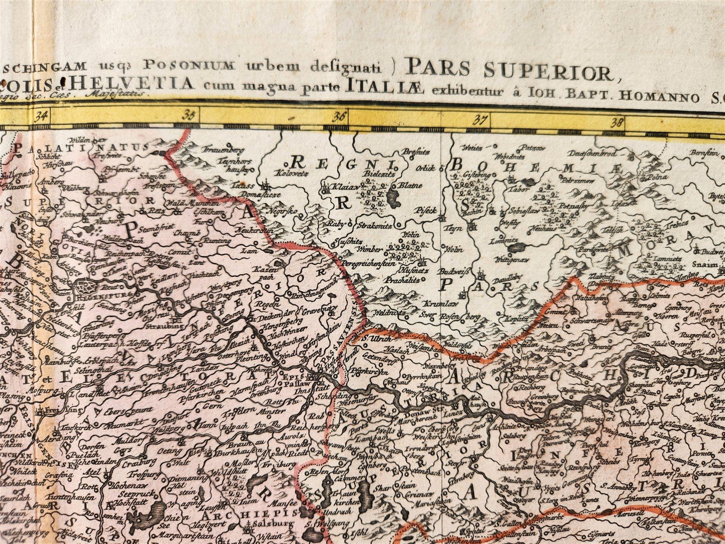 1720 NORTHERN ITALY antique MAP by JOHANN HOMANN AUTHENTIC