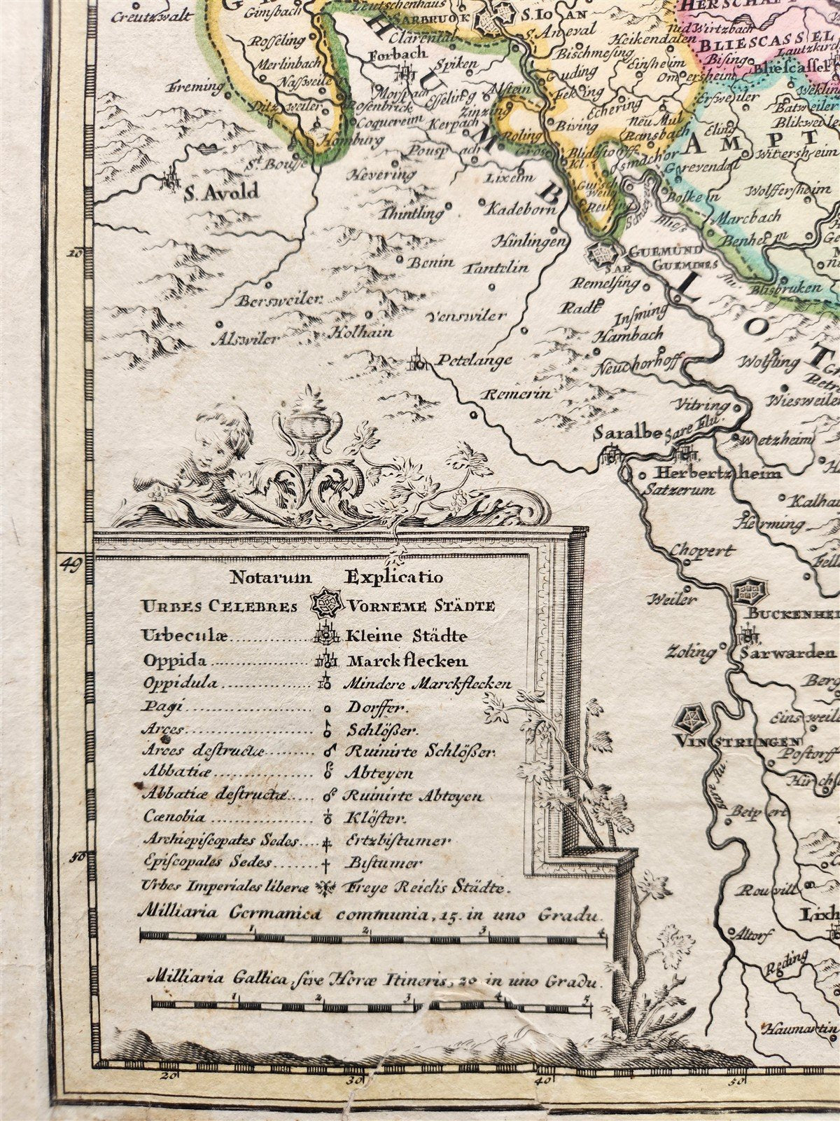 1720s GERMANY antique MAP PALATINATUS ad RHENUM by JOHANN HOMANN AUTHENTIC