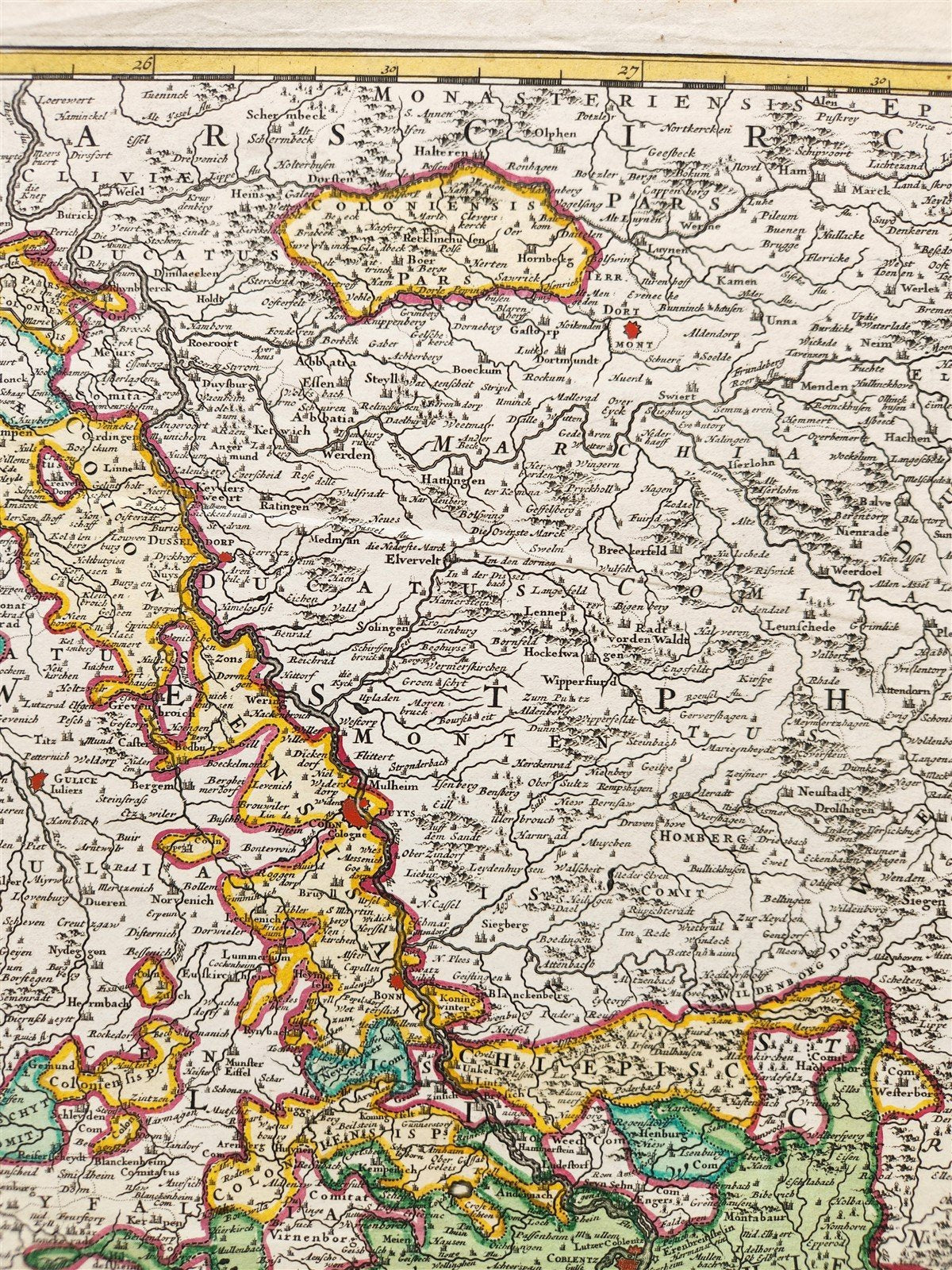 1720s GERMANY antique MAP Circulus Electorum Rheni Sive Rhenanus Inferior HOMANN