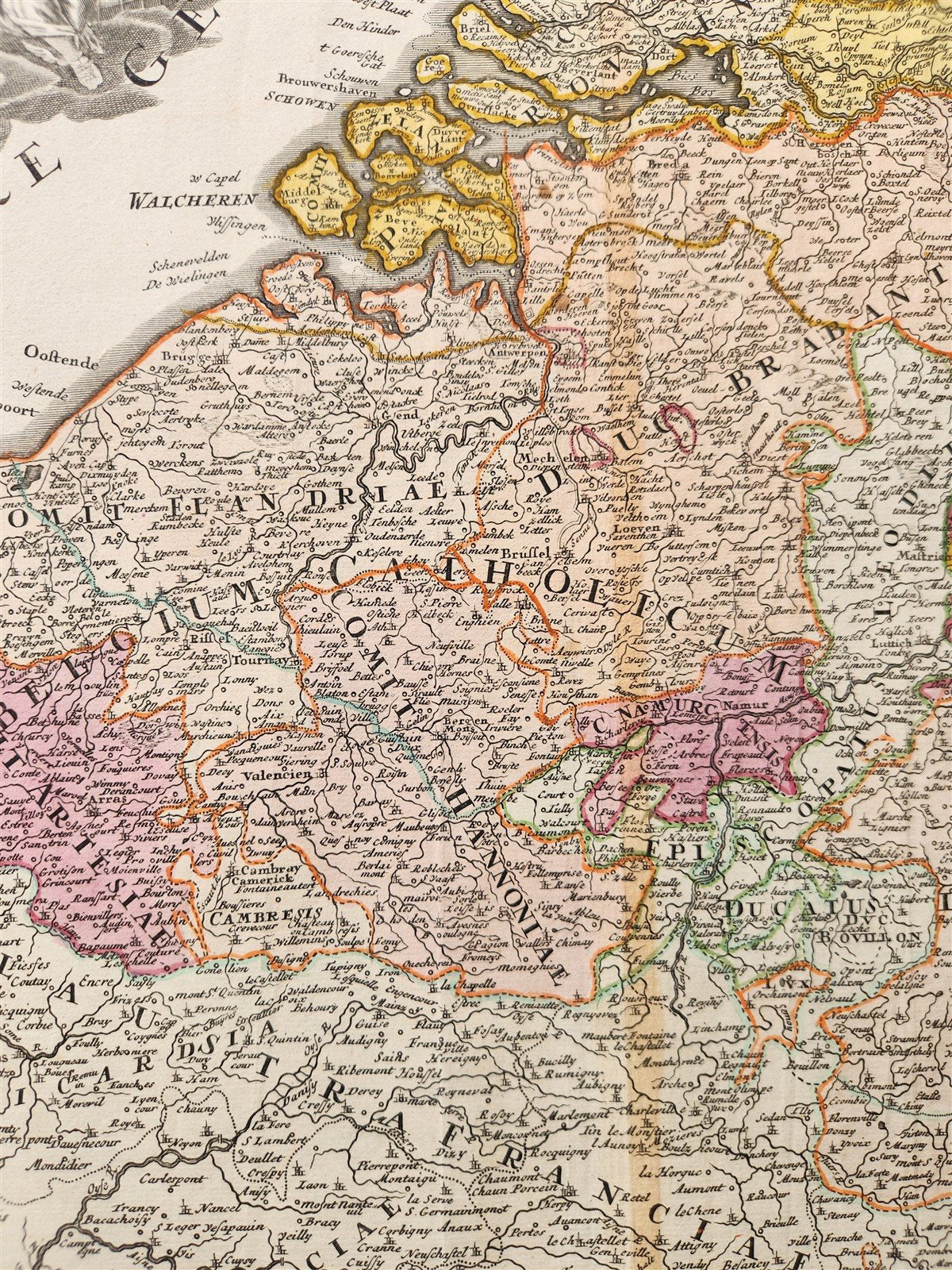 1720s LOWER GERMANY antique MAP PROVINCIAE XVII INFER. GERMANY by JOHANN HOMANN