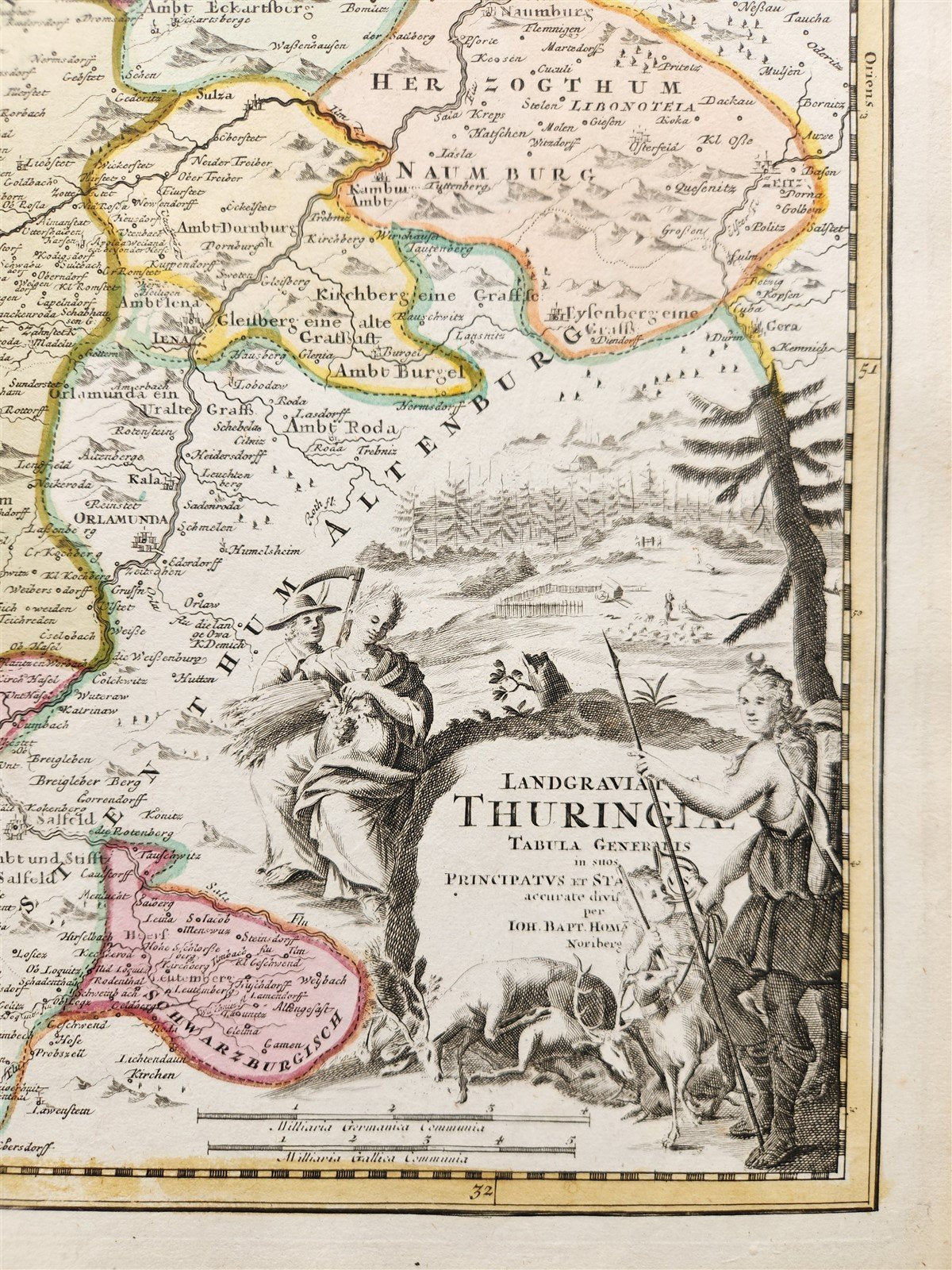 1720s THURINGIA GERMANY antique MAP by JOHANN HOMANN