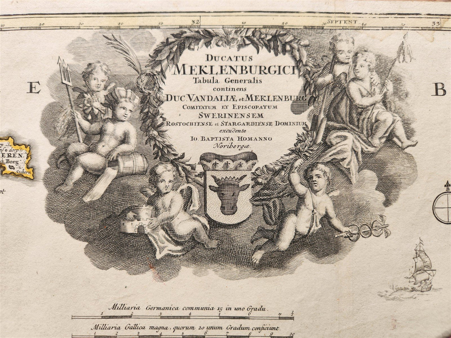 1712 GERMANY antique MAP DUCATUS MEKLENBURGICI by JOHANN HOMANN