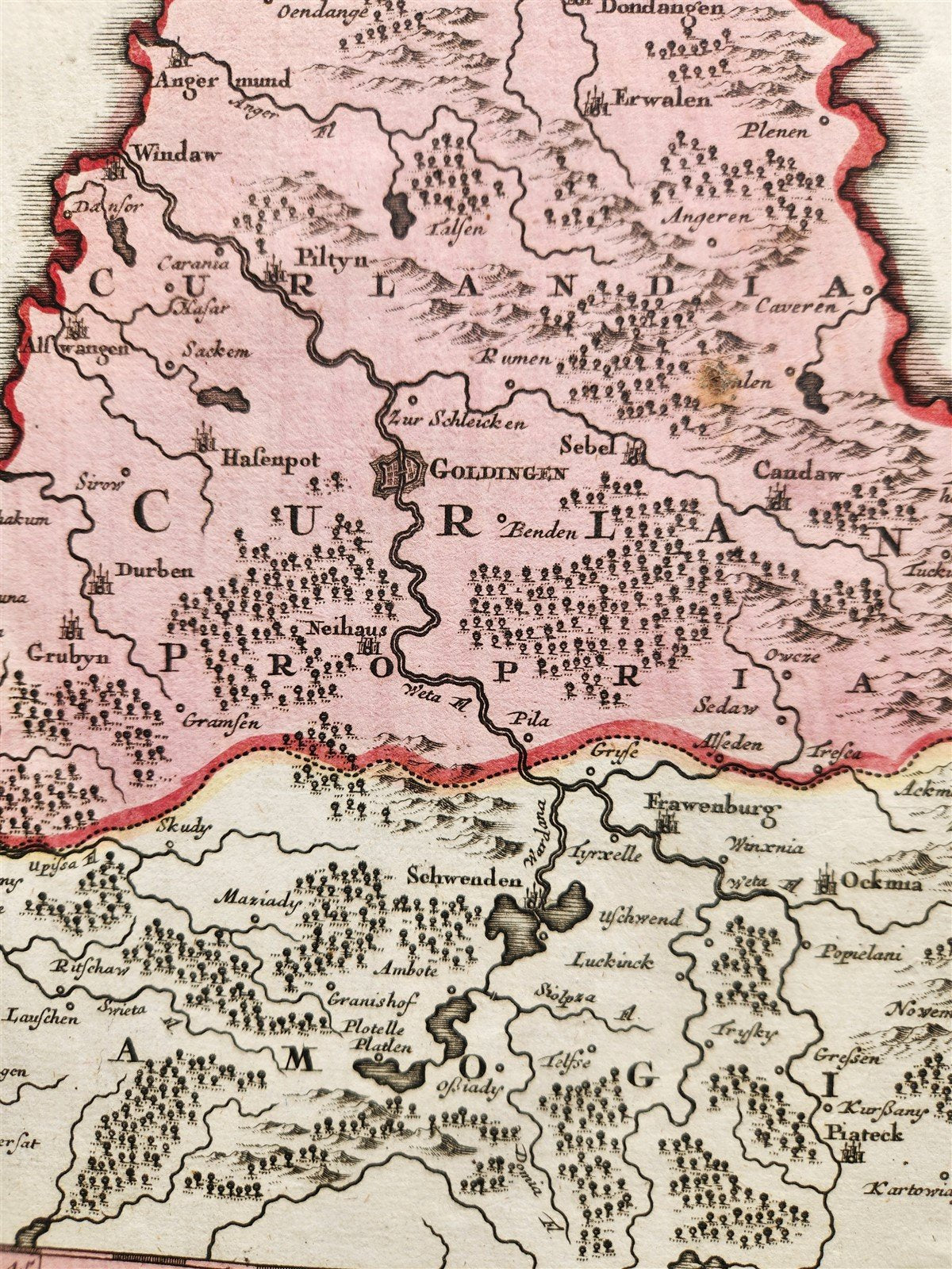 1730 DUCATUUM LIVONIAE et CURLANDIAE antique MAP Estonia Lithuania Latvia HOMANN