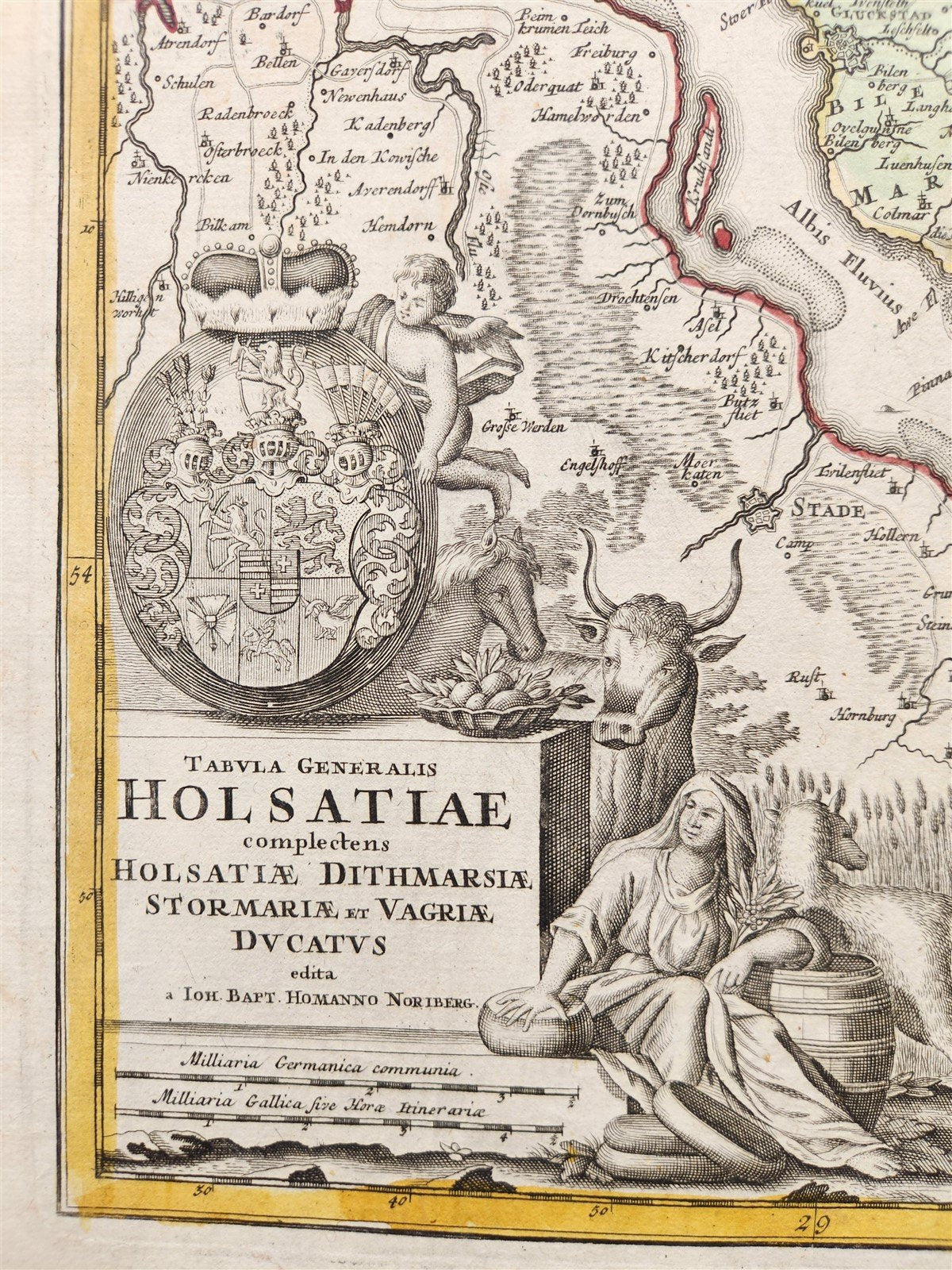 1730 HOLSTEIN GERMANY antique MAP TABULA GENERALIS HOLSATIAE by JOHANN HOMANN