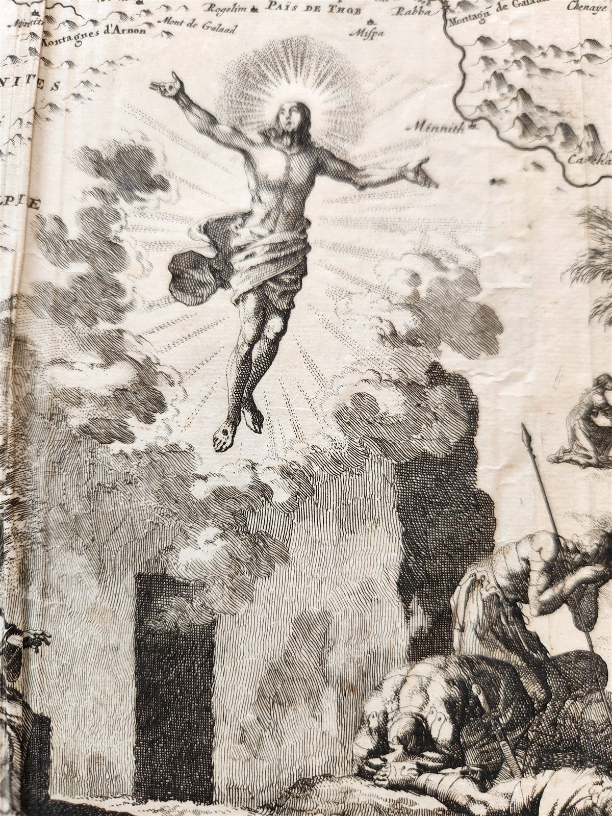 1707 LE PAS DE CANAAN antique BIBLICAL MAP