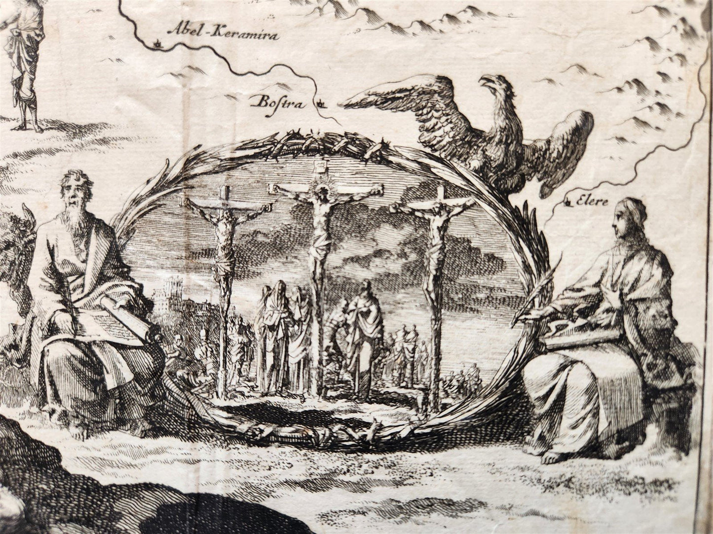 1707 LE PAS DE CANAAN antique BIBLICAL MAP