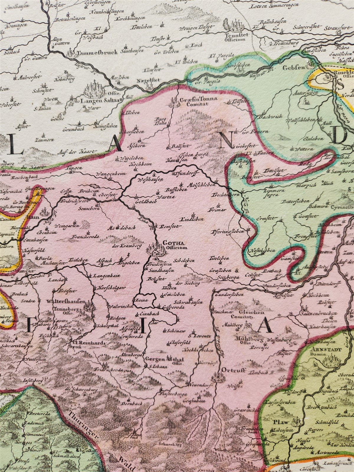 1730s PRINCIPATUS ISENACENSIS GERMANY antique MAP by JOHANN HOMANN