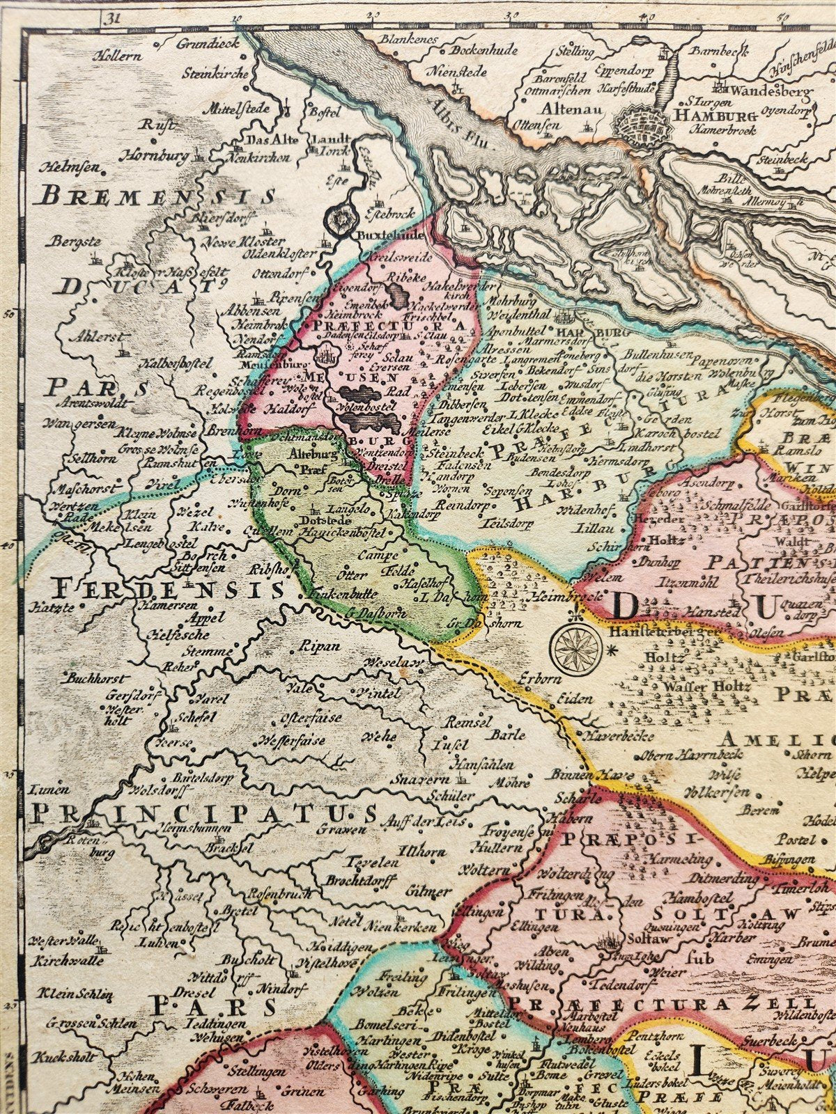 1730s LUNEBURG GERMANY antique MAP by JOHANN HOMANN