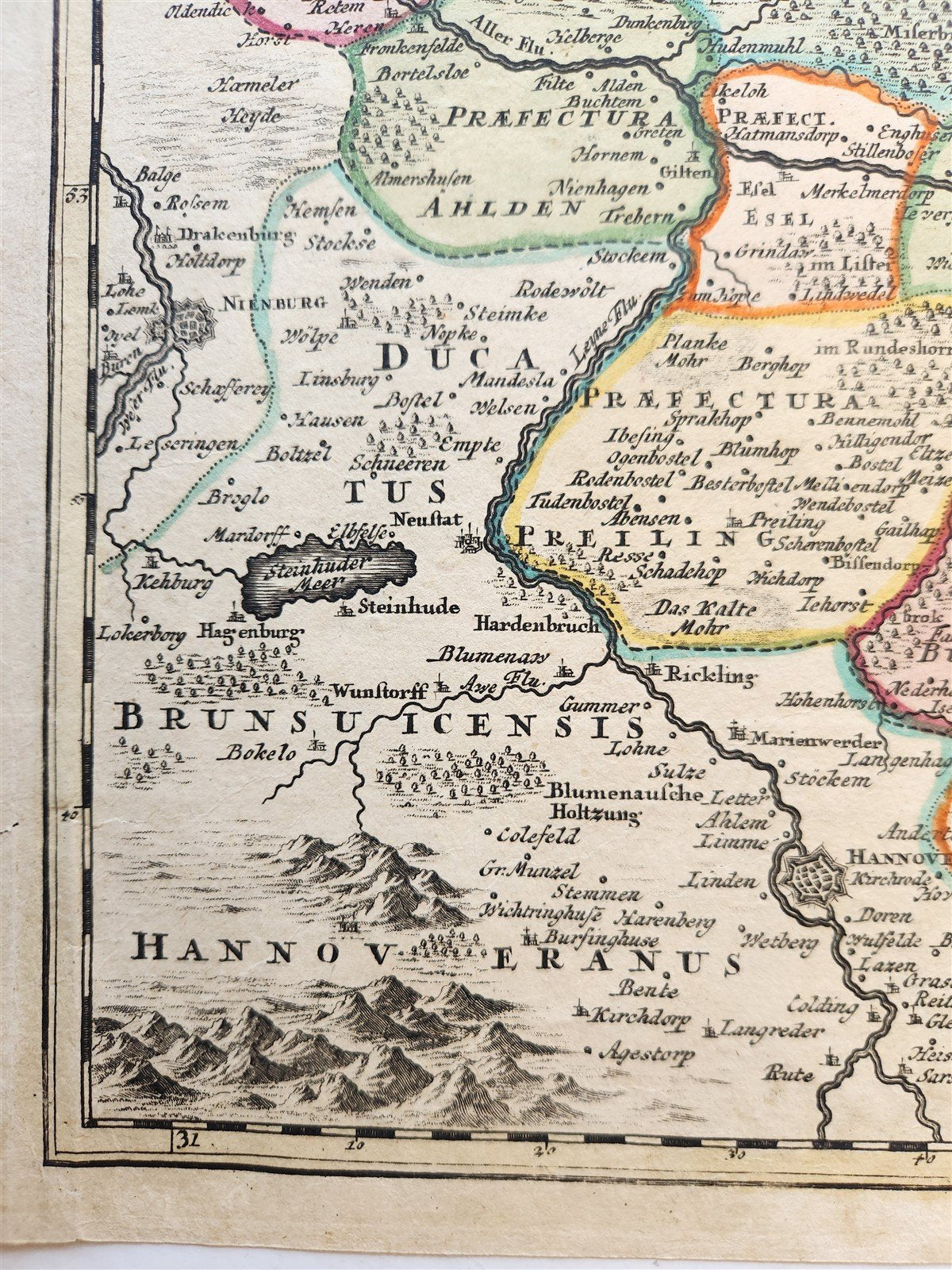 1730s LUNEBURG GERMANY antique MAP by JOHANN HOMANN