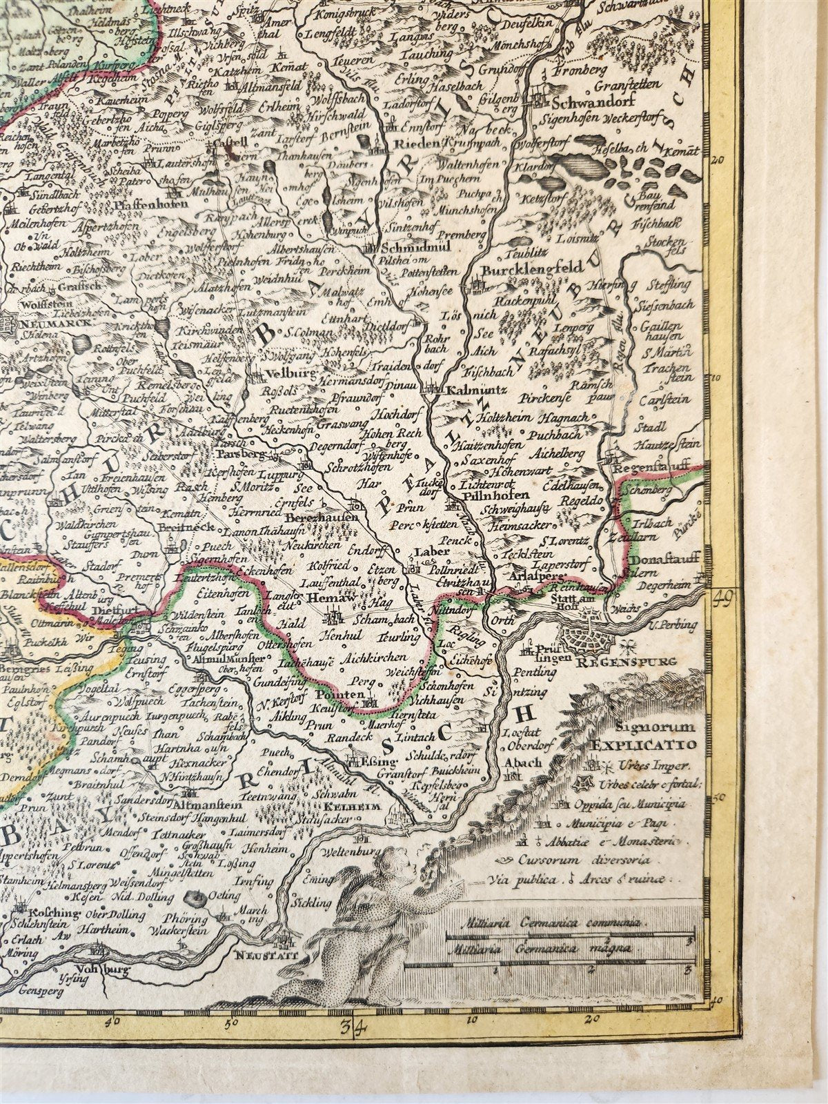 1730s FRANCONIA GERMANY antique MAP Bamberg by JOHANN HOMANN