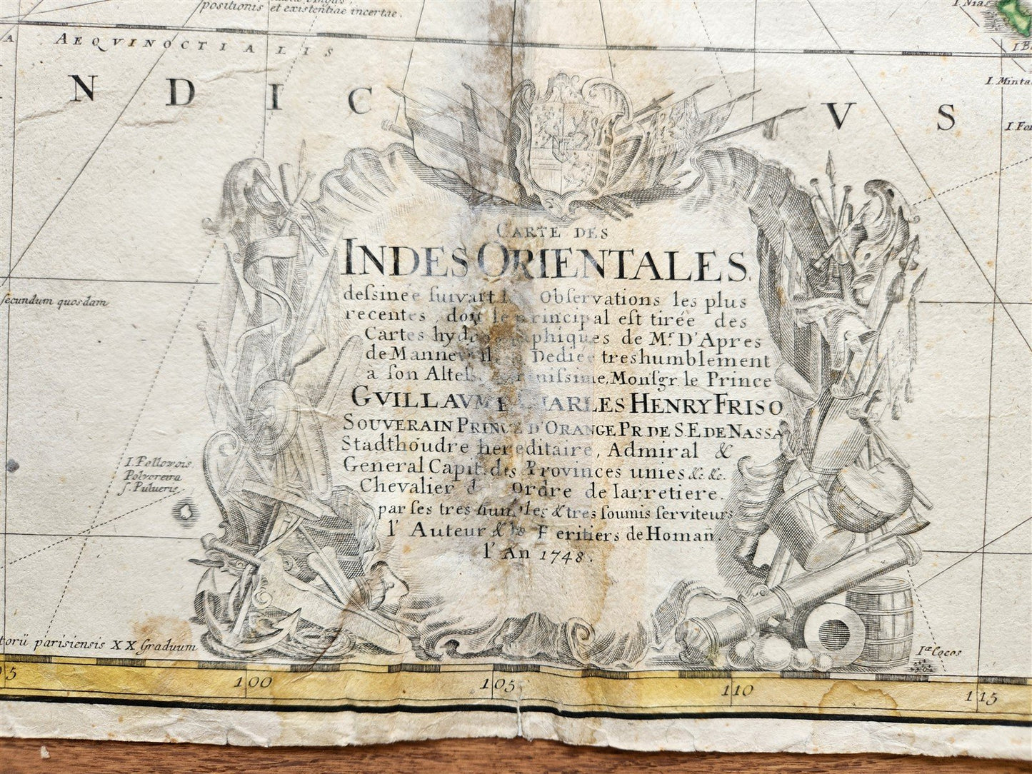 1748 INDES ORIENTALES antique LARGE MAP SOUTHEAST ASIA SIAM CHINA INDIA