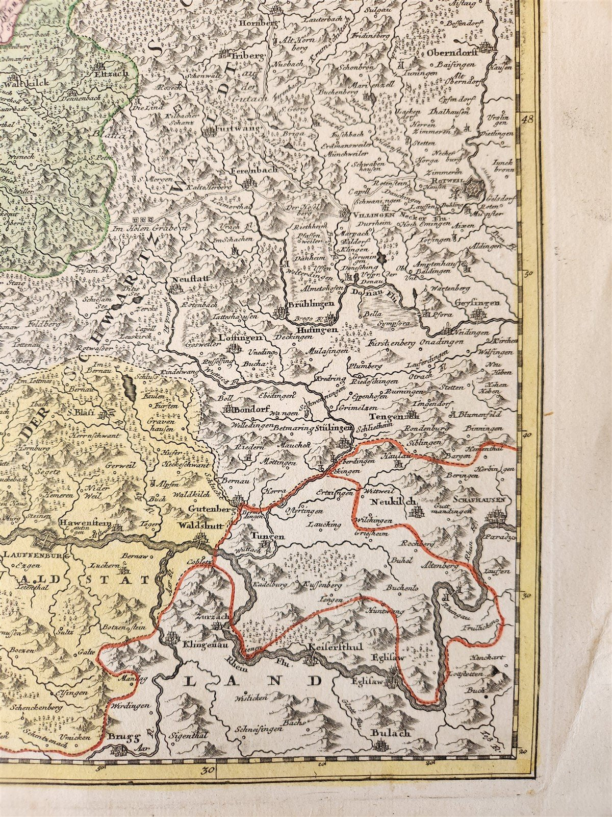 1720s ALSACE FRANCE antique MAP LAND GRAVIATUS ALSATIAE by JOHANN HOMANN