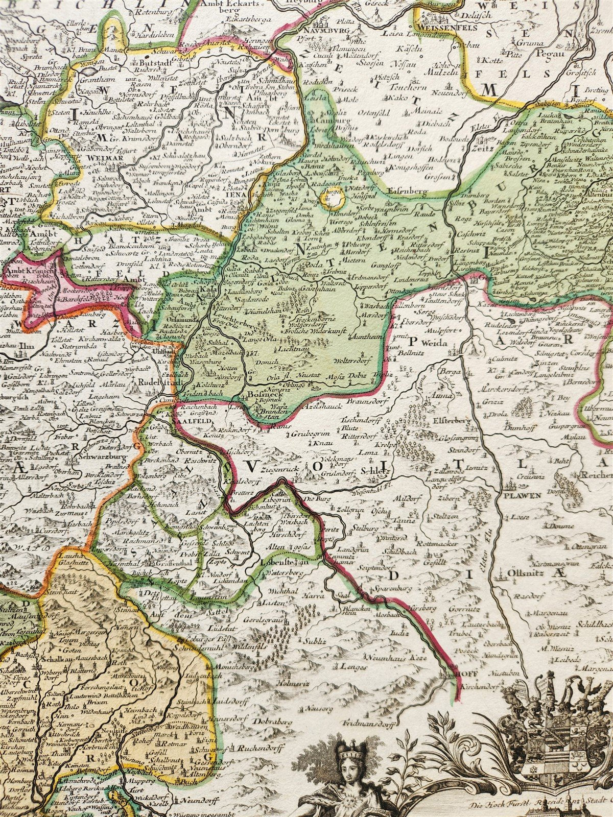 1730s GERMANY antique MAP PRINCIPATUS GOTHA COBURG et ALTENBURG by JOHANN HOMANN