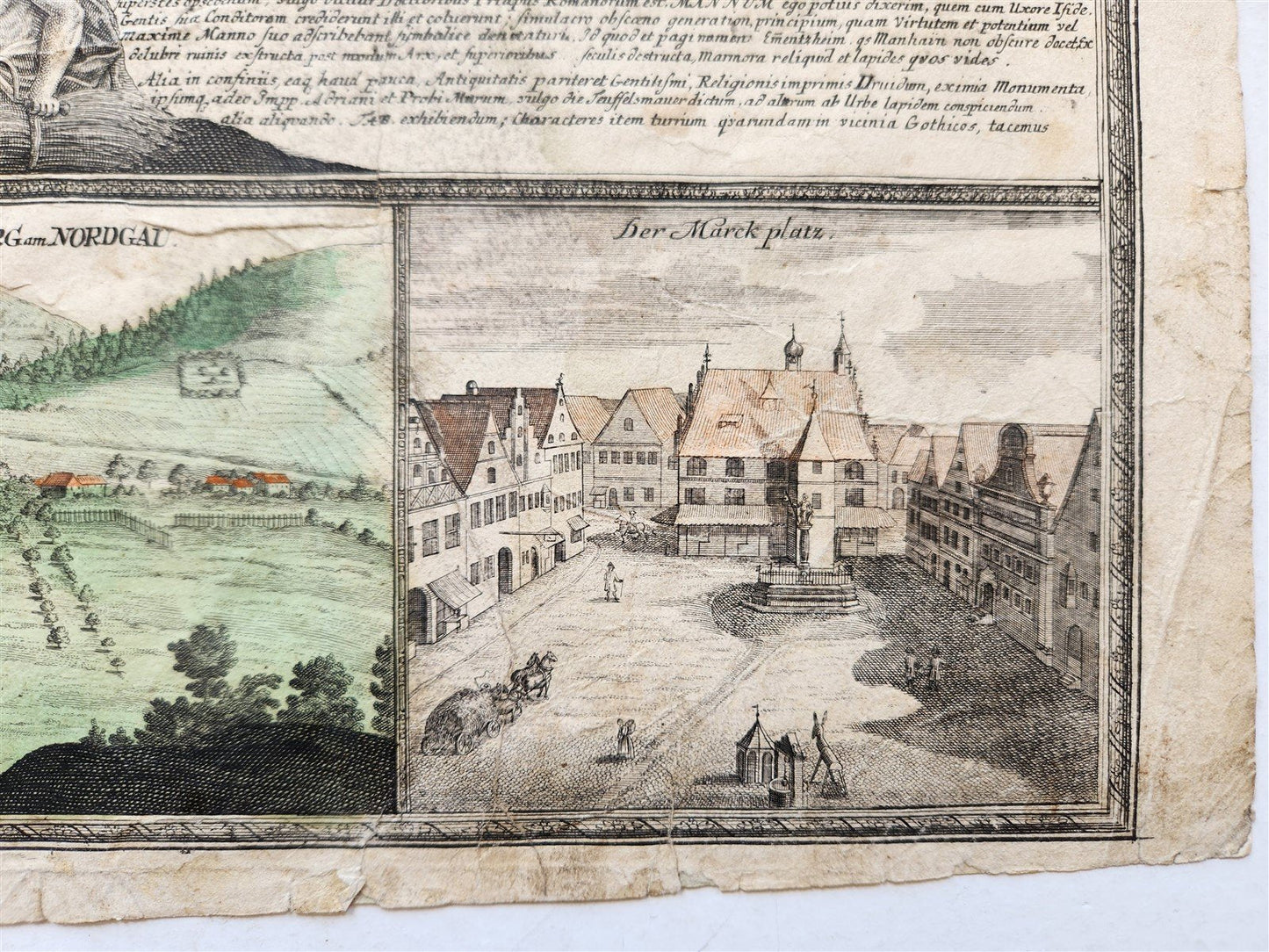 1725 GERMANY antique MAP Weissenburg am Nordgau by JOHANN HOMANN