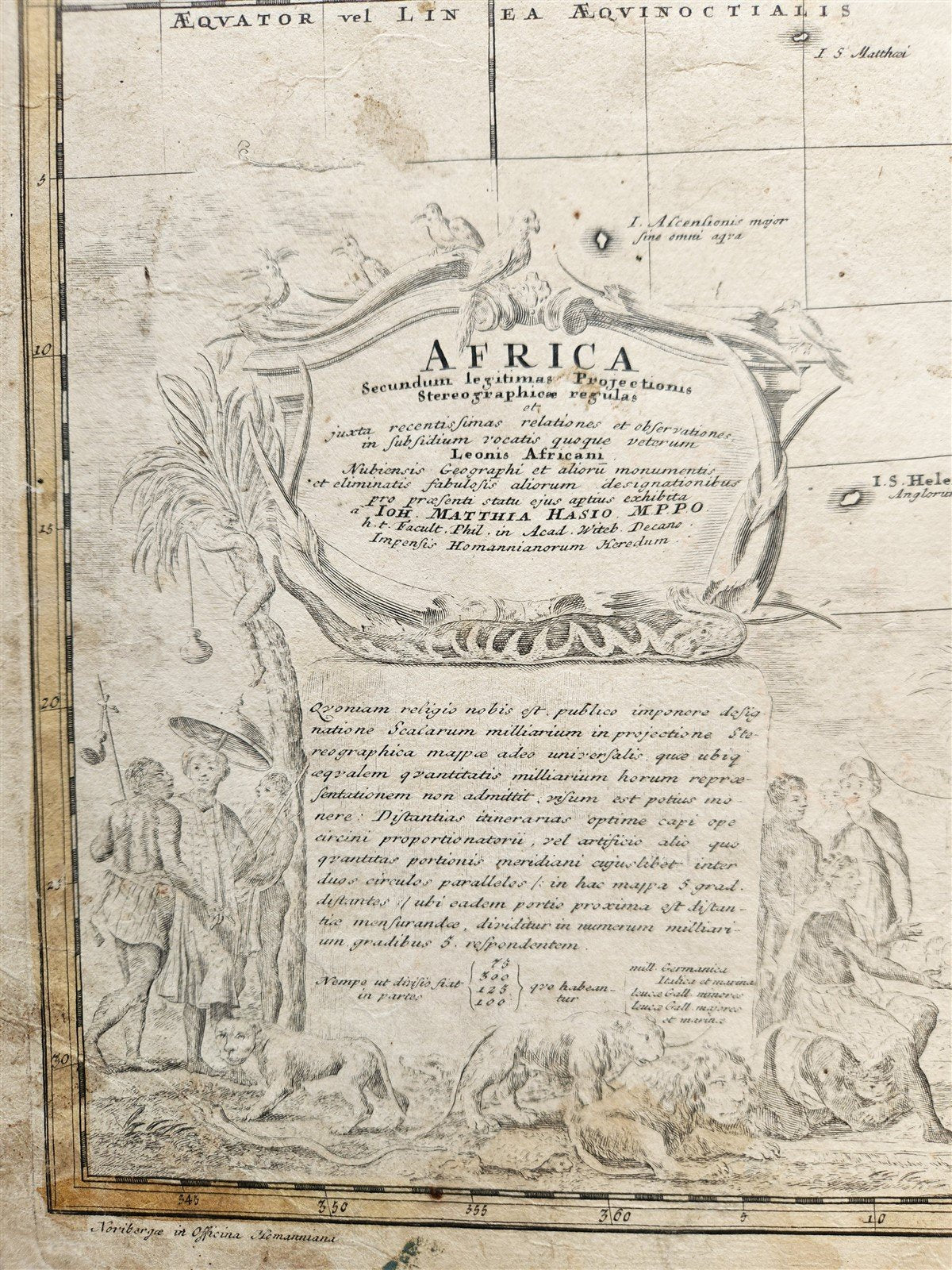 1737 AFRICA antique MAP by Leonis Africani - Matthia Hasso