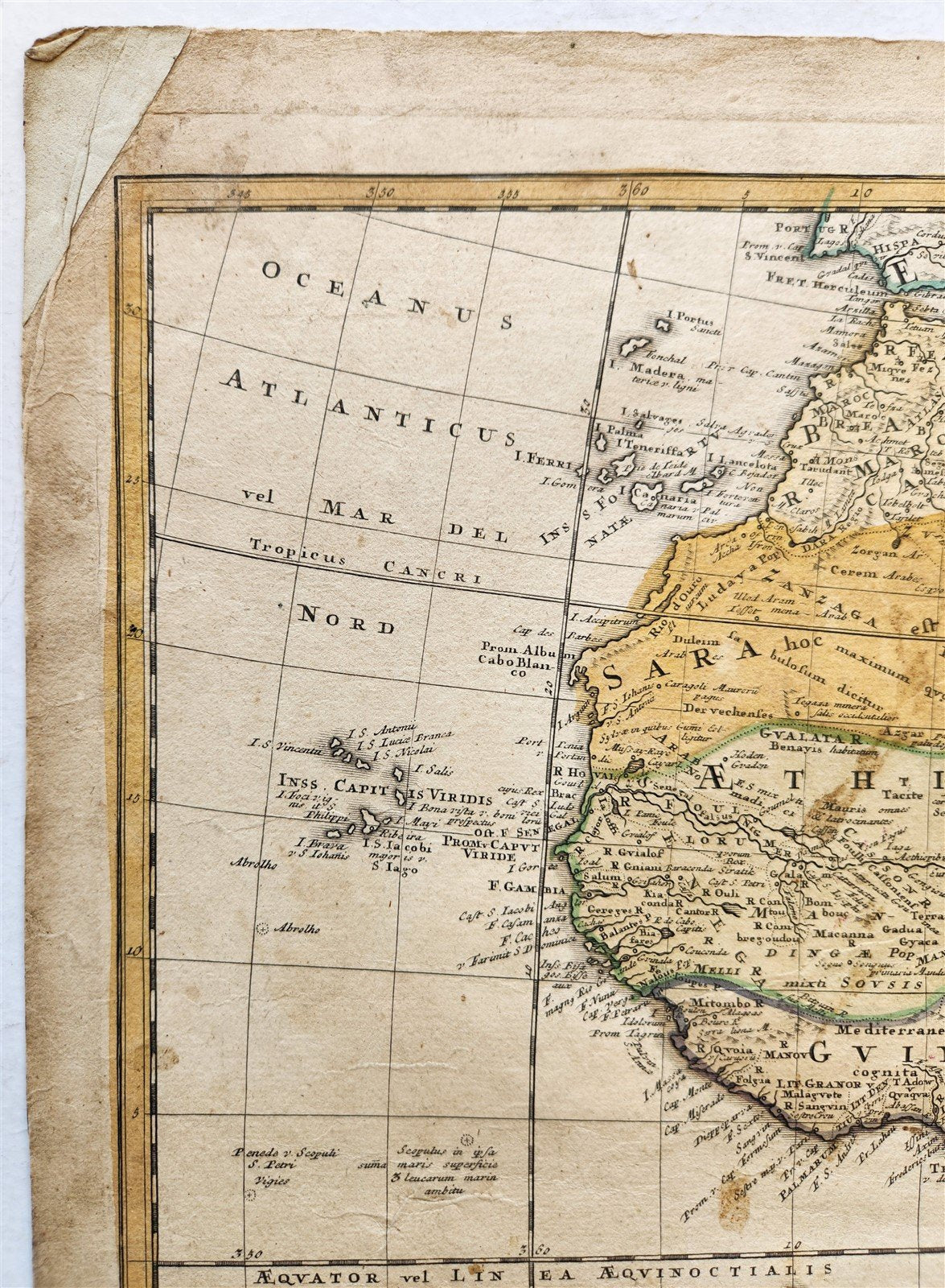 1737 AFRICA antique MAP by Leonis Africani - Matthia Hasso