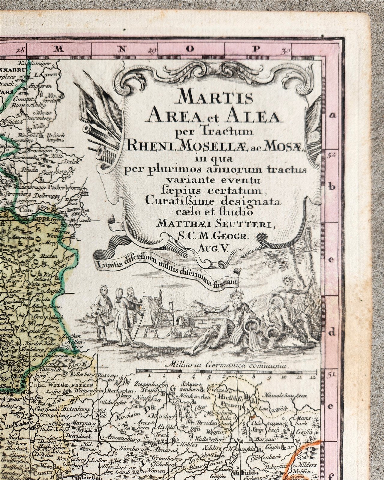 1740s GERMANY & FRANCE antique MAP MARTIS AREA et ALEA RHENI MOSSELAE ac MOSAE