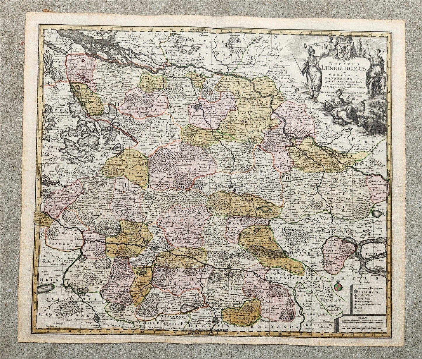 1741 GERMANY LOWER SAXONY antique MAP Ducatus Luneburgicus by Matthaus Seutter