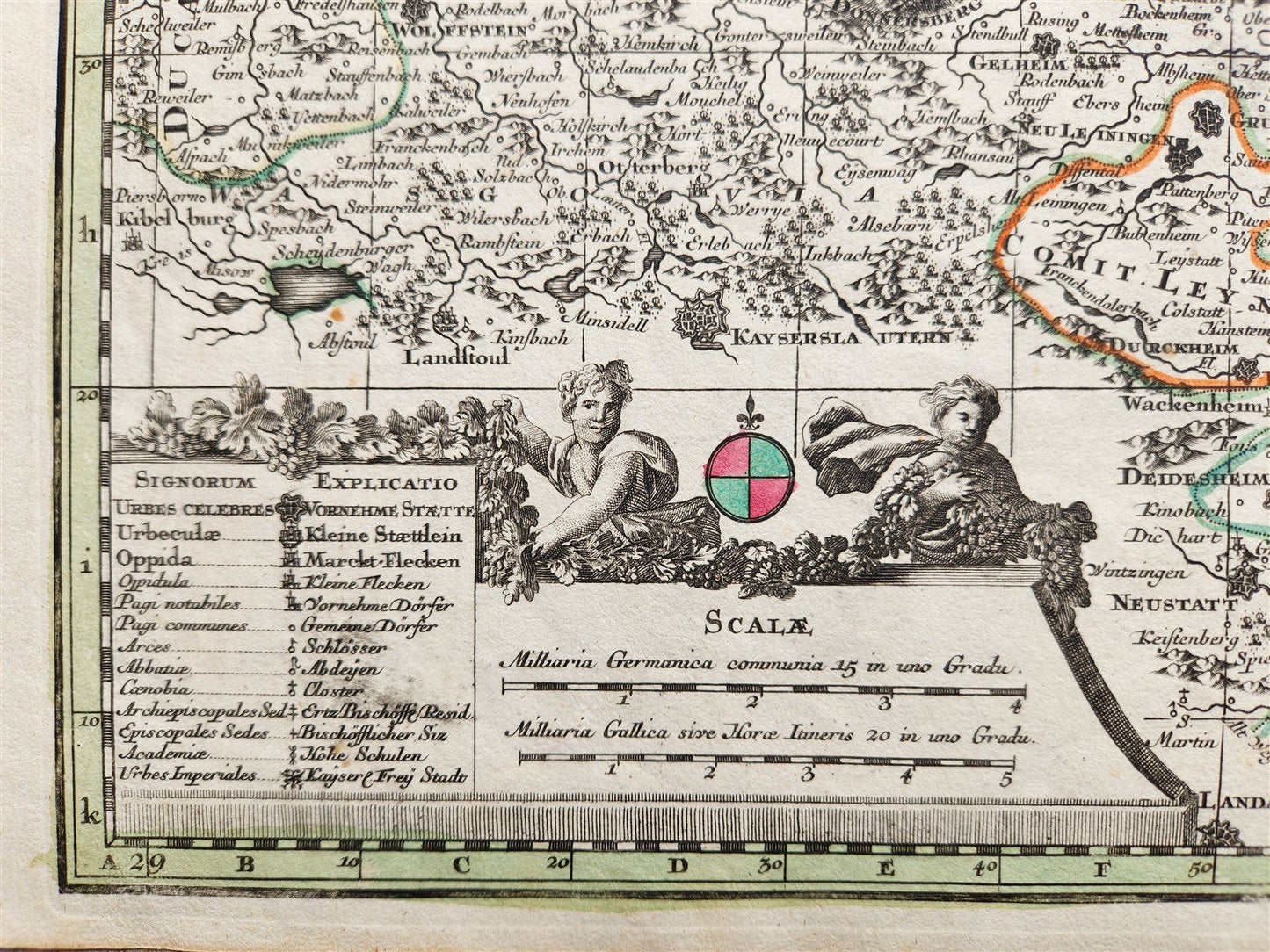 1740 GERMANY antique MAP Archiepiscopatus et MOGUNTINUS by Matthaus Seutter