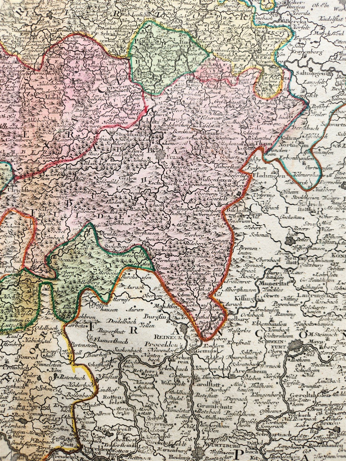 1740s GERMANY HESSE antique MAP HASSIA by Matthaus Seutter